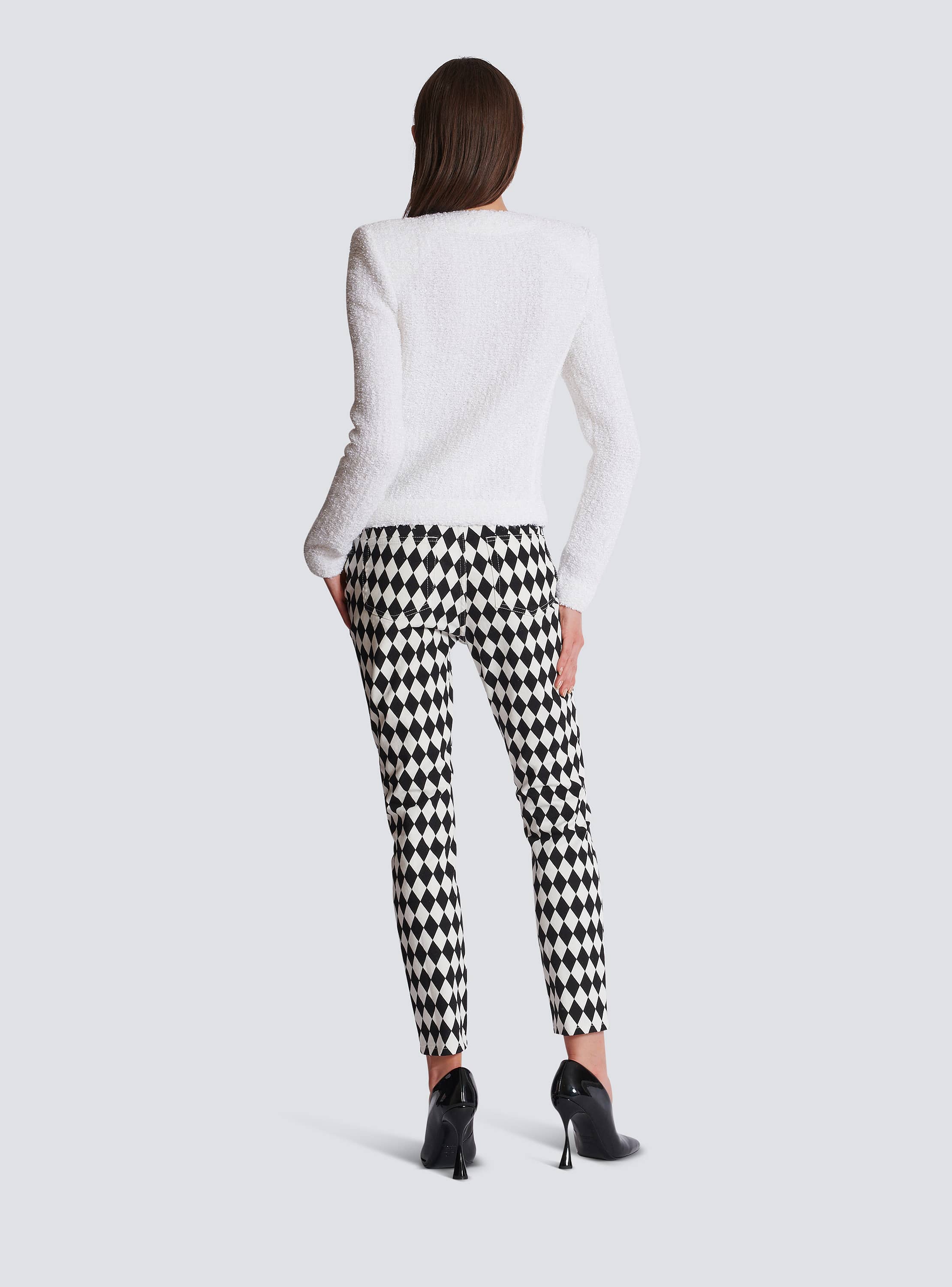 Miami tweed 4-pocket jacket white - Women | BALMAIN Miami tweed 4-pocket jacket white - Women | BALMAIN