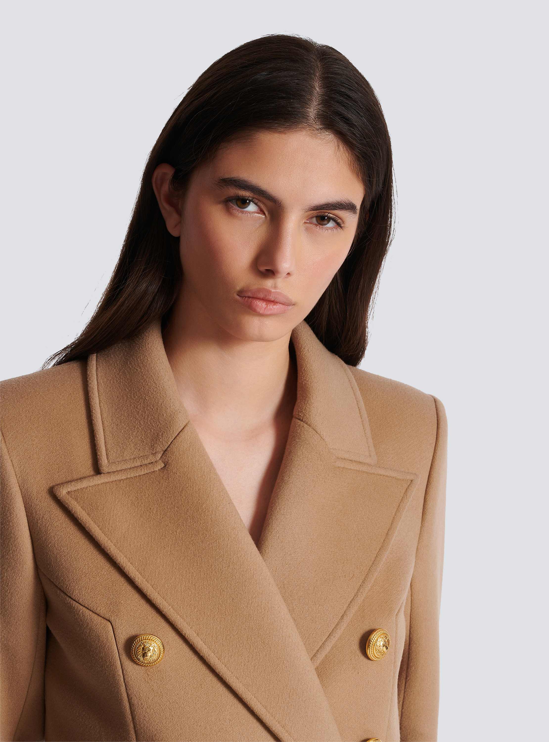 Wool and cashmere coat brown - Women | BALMAIN