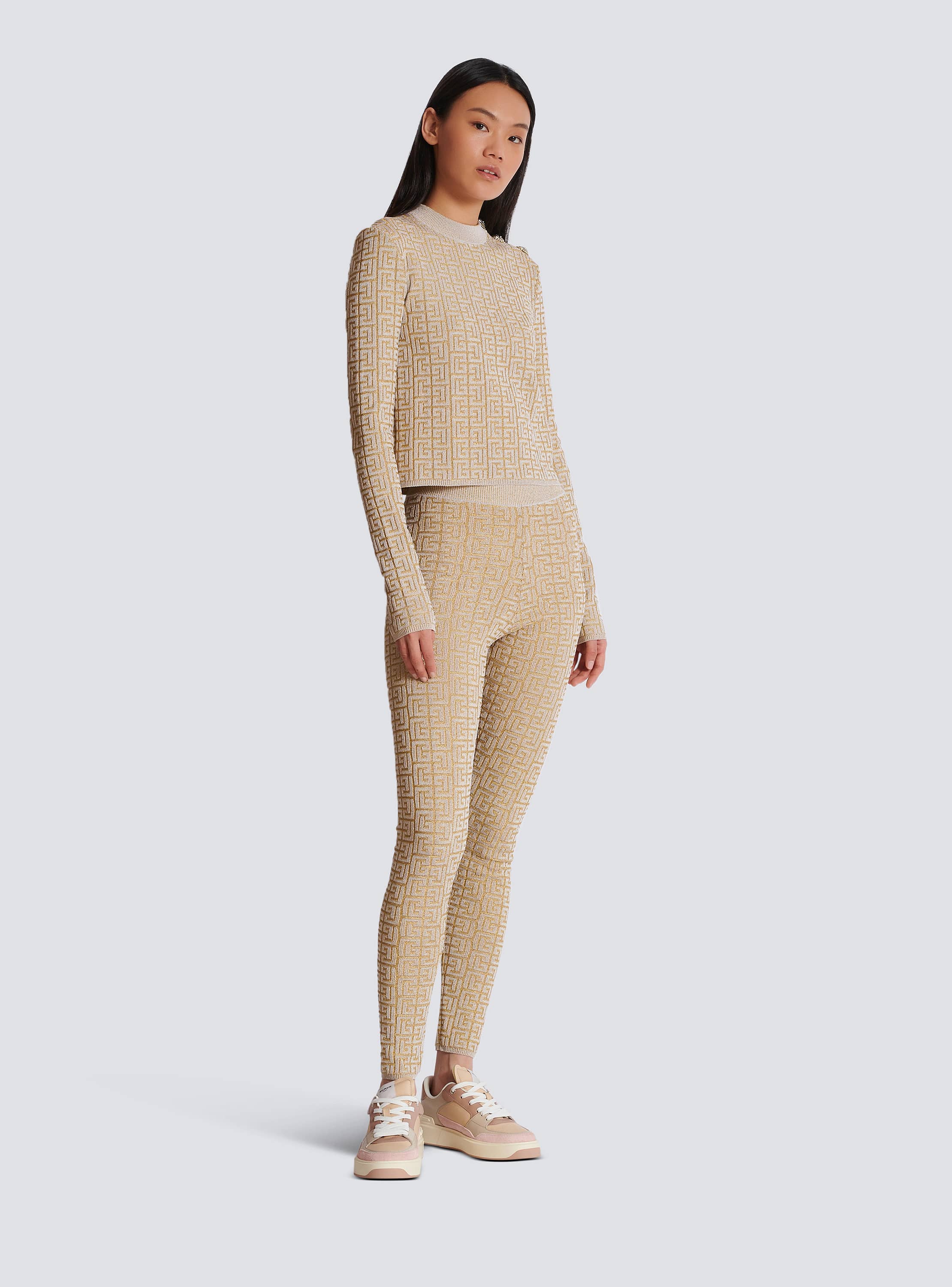 PB Labyrinth knit leggings - Women | BALMAIN