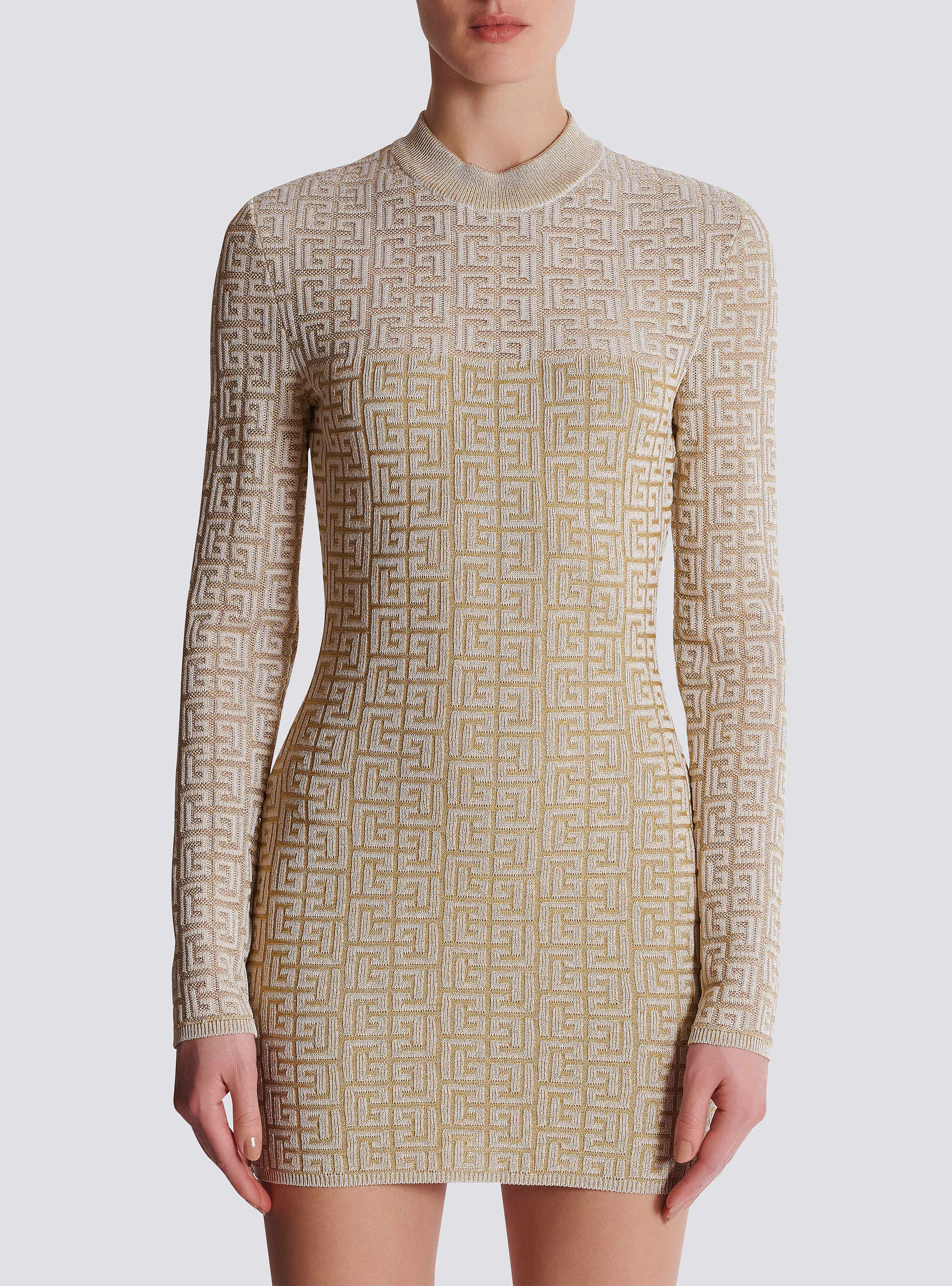 大特価市 knit Labyrinth PB dress BALMAIN | Women - beige ワンピース