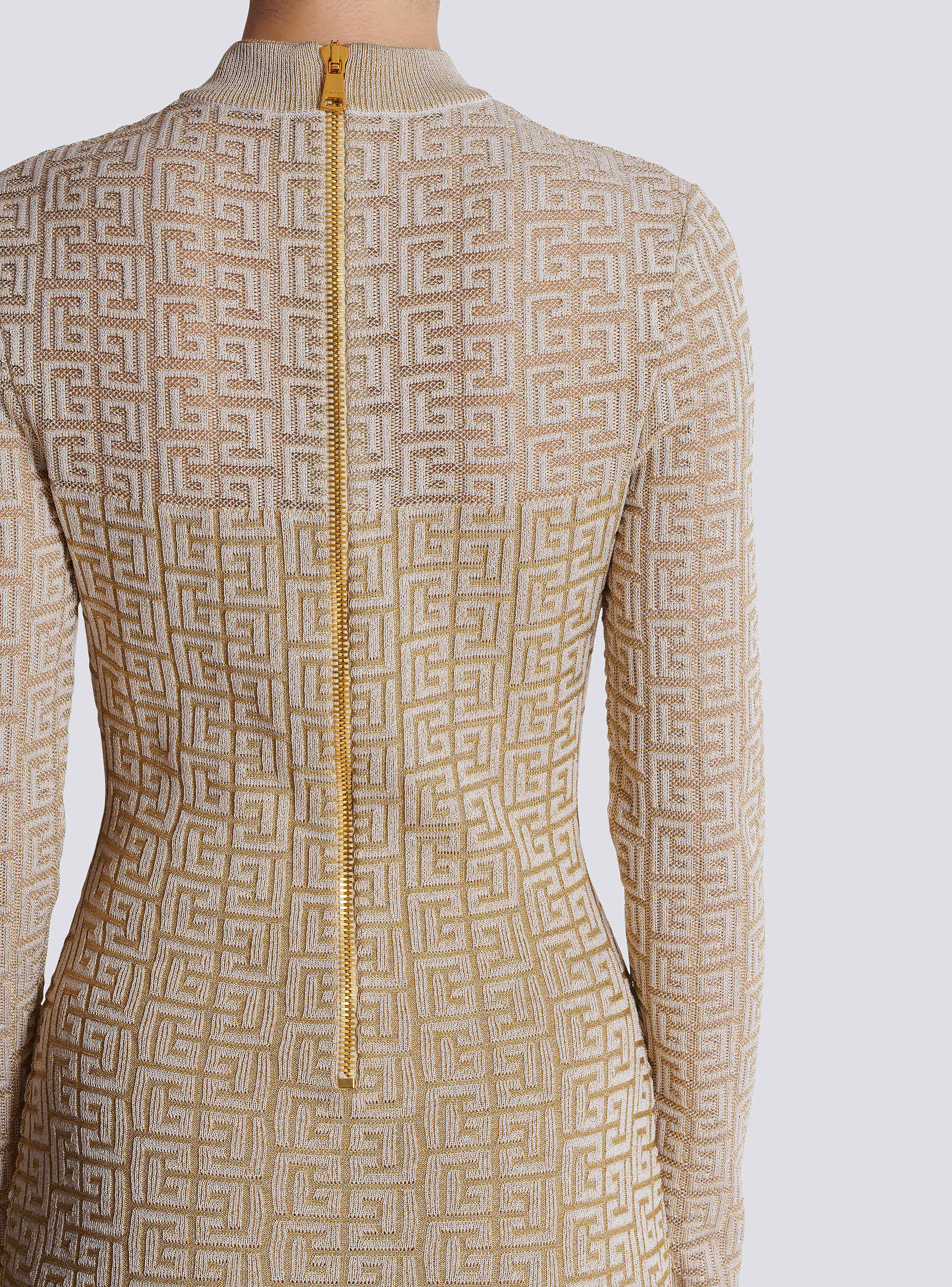 PB Labyrinth knit dress beige - Women | BALMAIN
