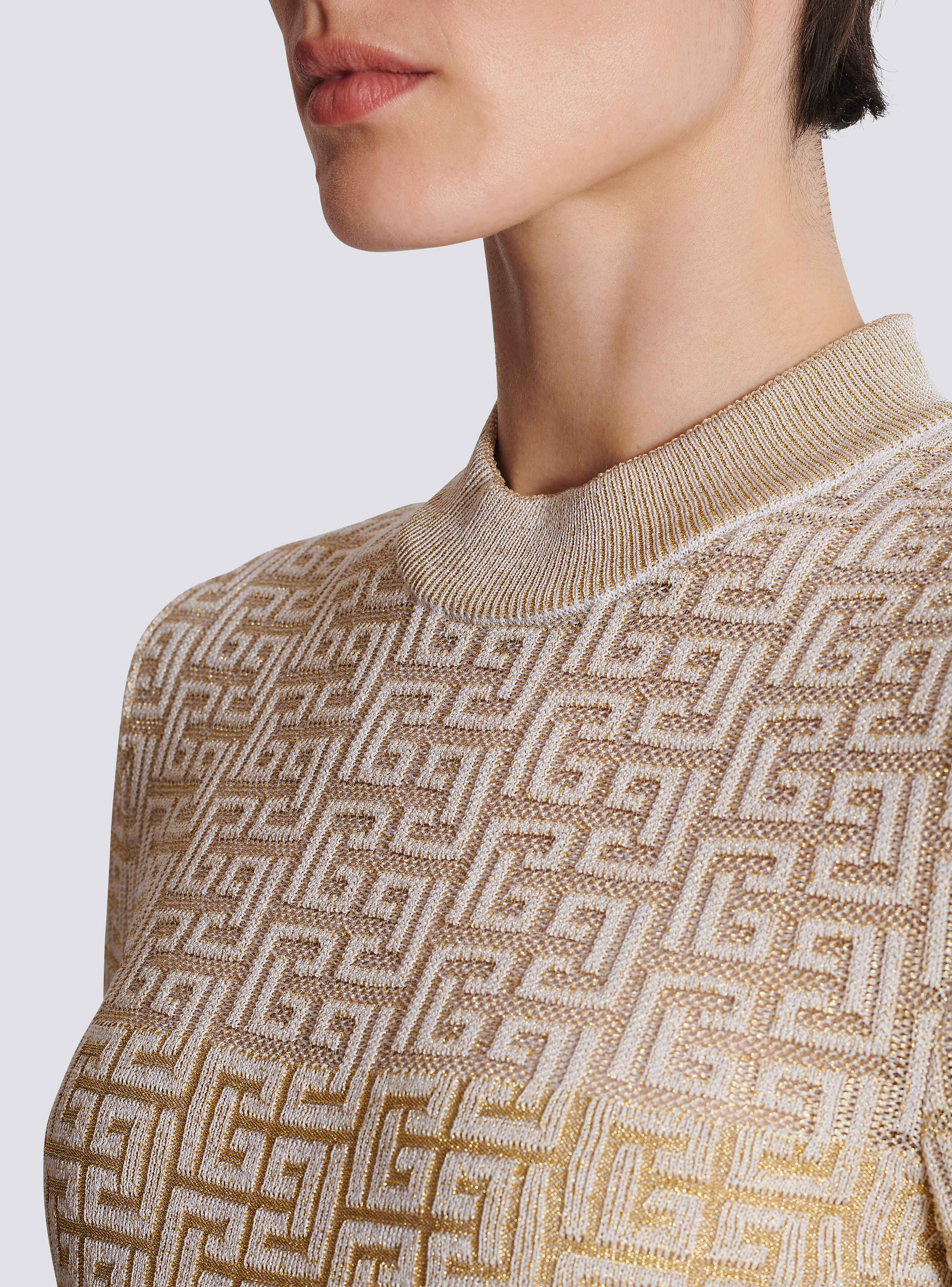 PB Labyrinth knit dress beige - Women | BALMAIN
