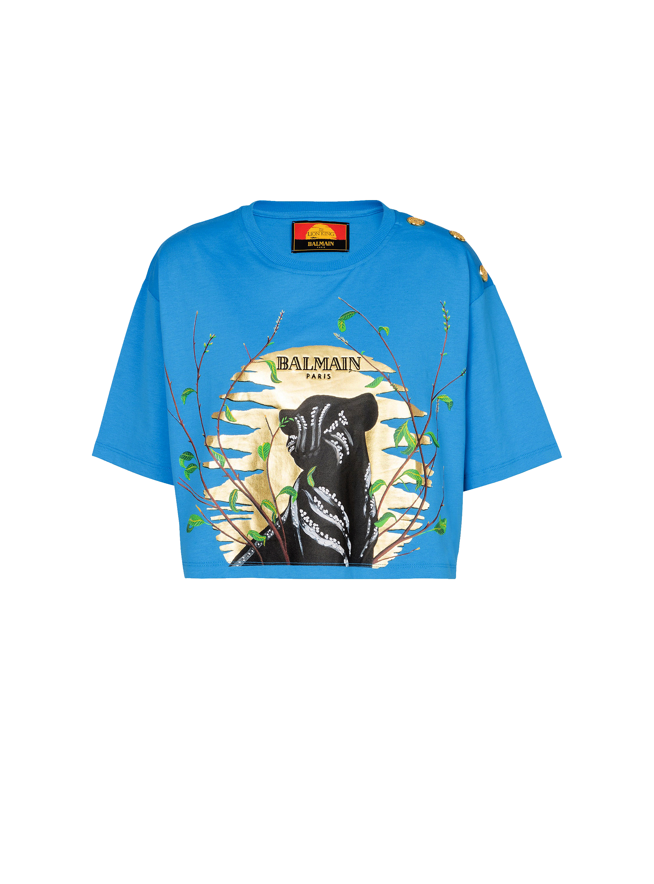 Disney x Balmain: The Lion King - Cropped T-shirt with Cassius Khumalo print