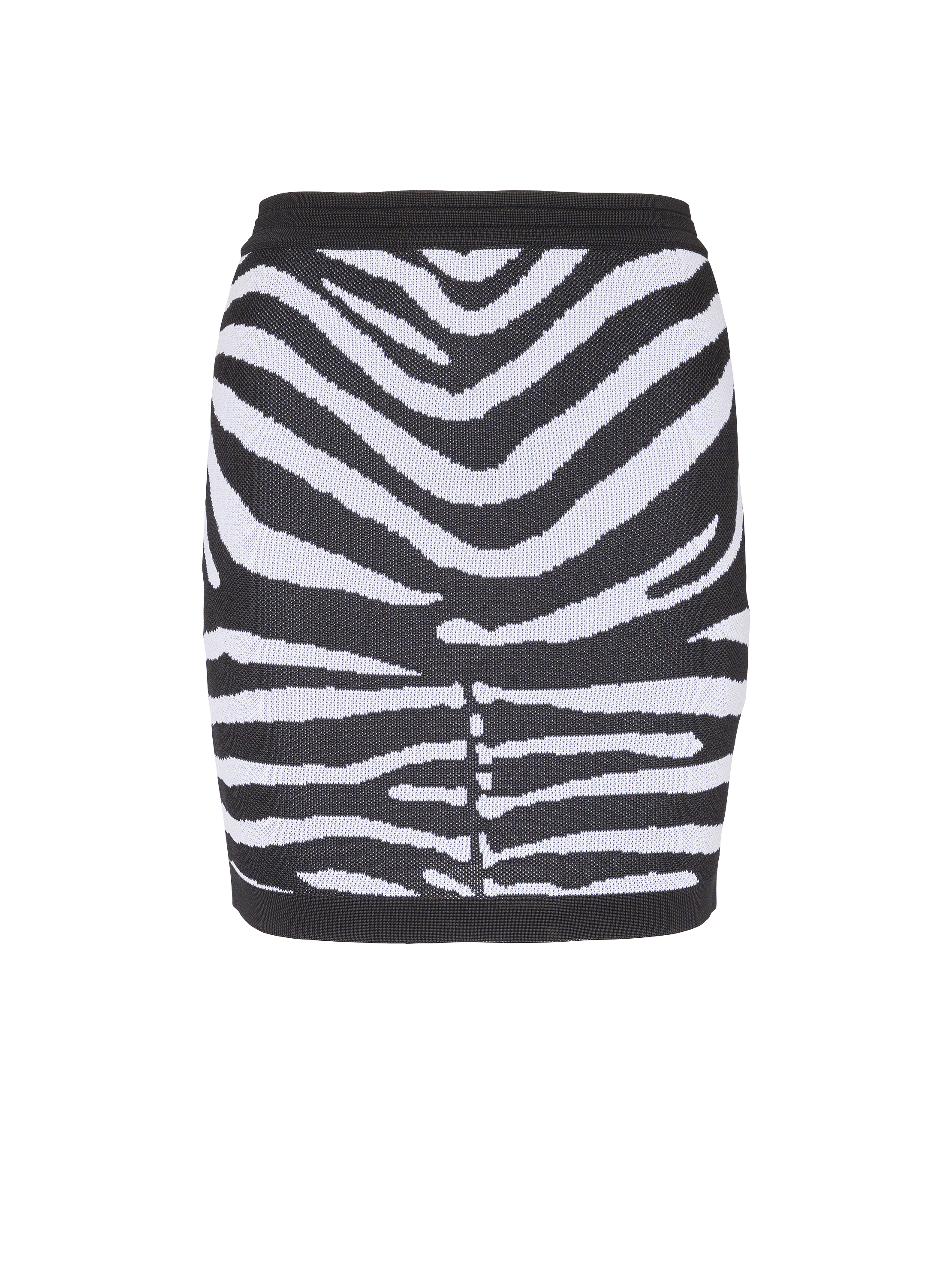 Zebra knit short skirt