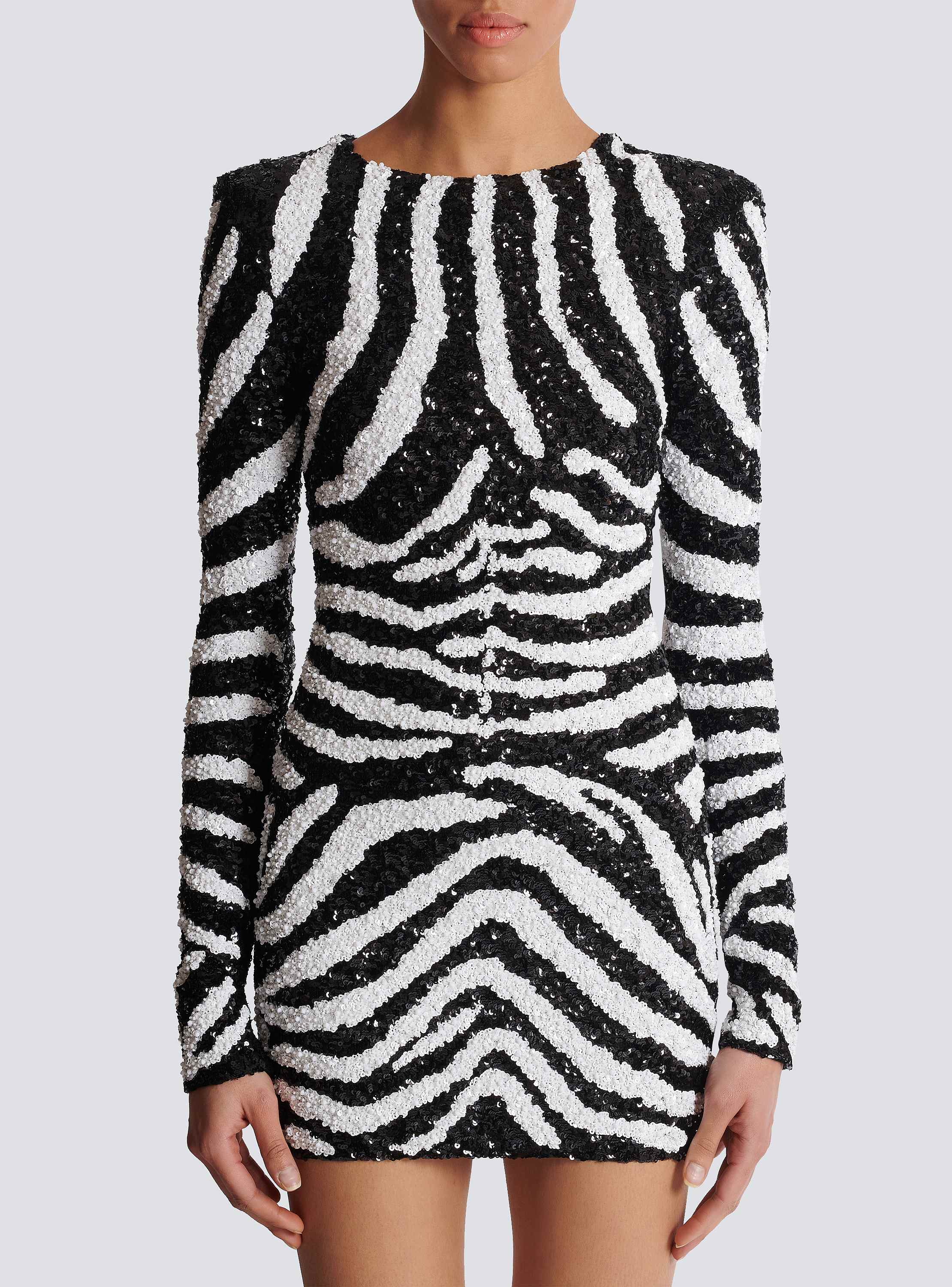【送料&関税込】Balmain Zebra Miniskirt Balmain Striped Balmain Jacquard Mini Skirt | Neiman Marcus