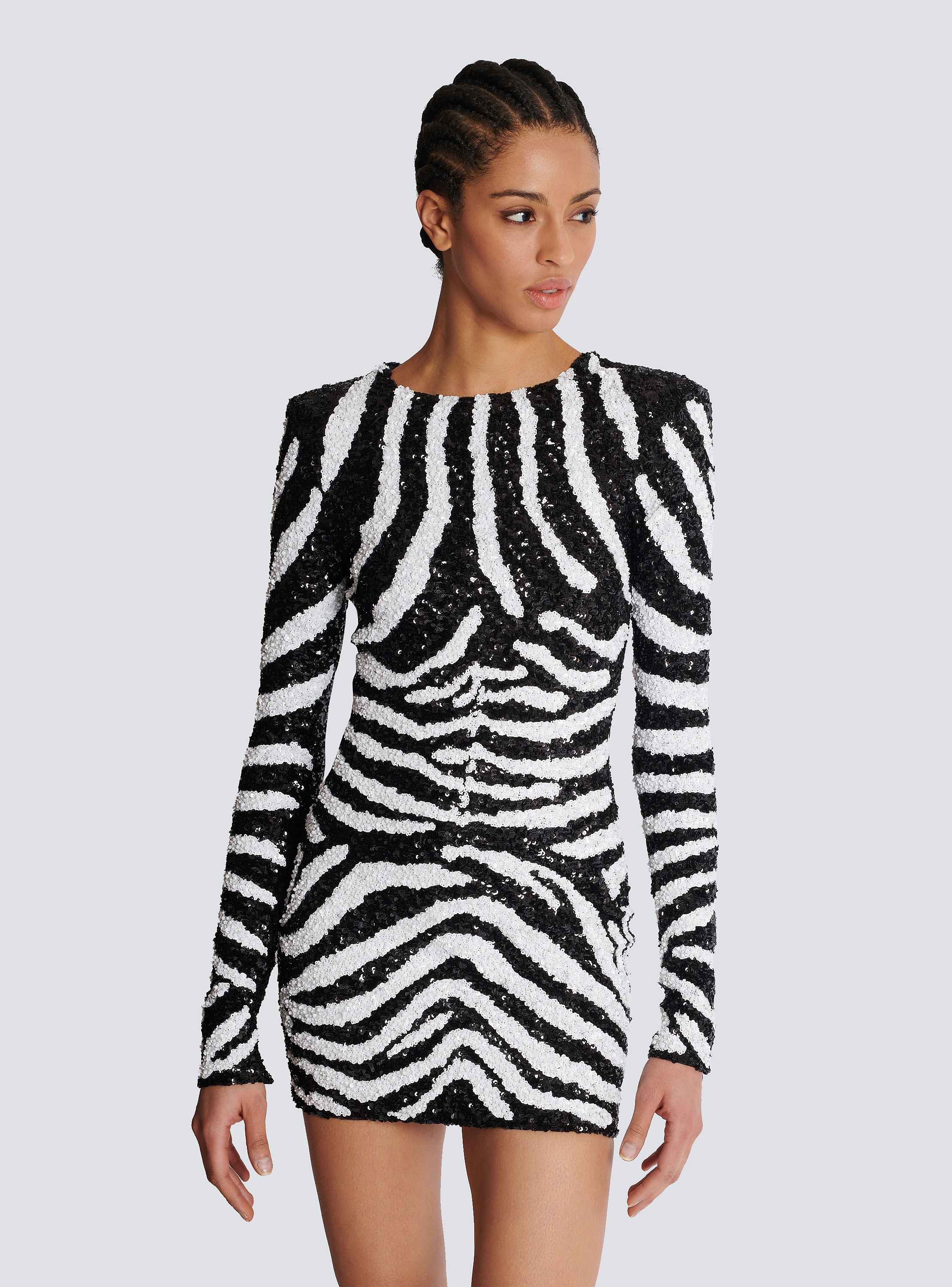 ワンピース BALMAIN GLITTERED KNIT SHORT DRESS Balmain Glittered Knit Short Dress - Black | DF1R8029KG96EAC