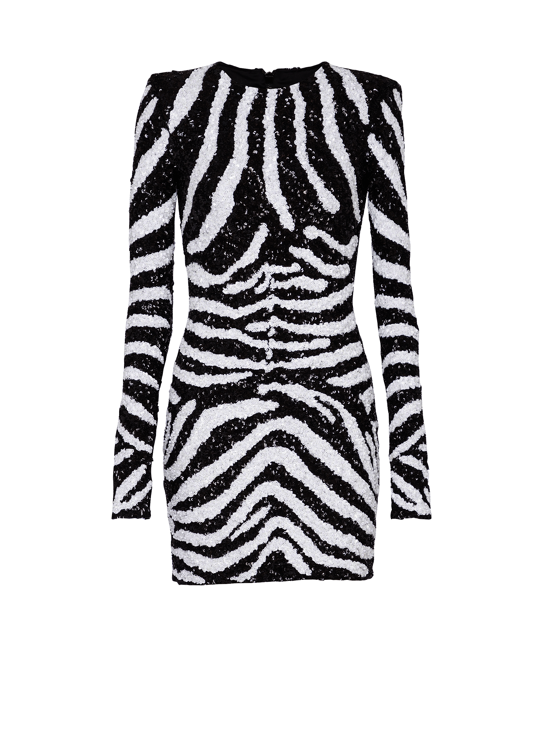 Short two-tone zebra sequin dress