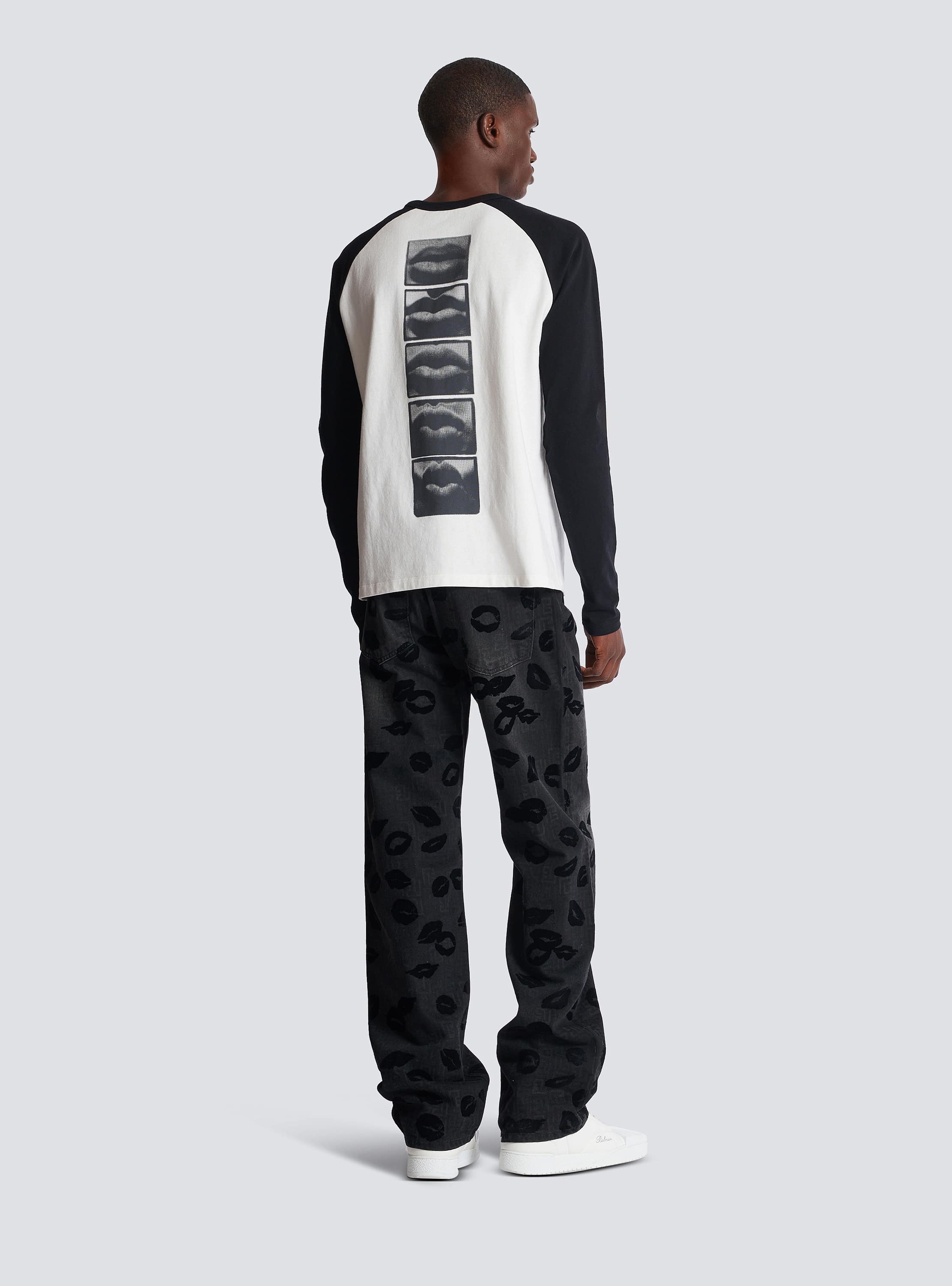 Balmain☆VIP価格 リップスティック クルーネック Tシャツ BALMAIN - 【ラスト1点】BALMAIN STAMP SILVER MILLER