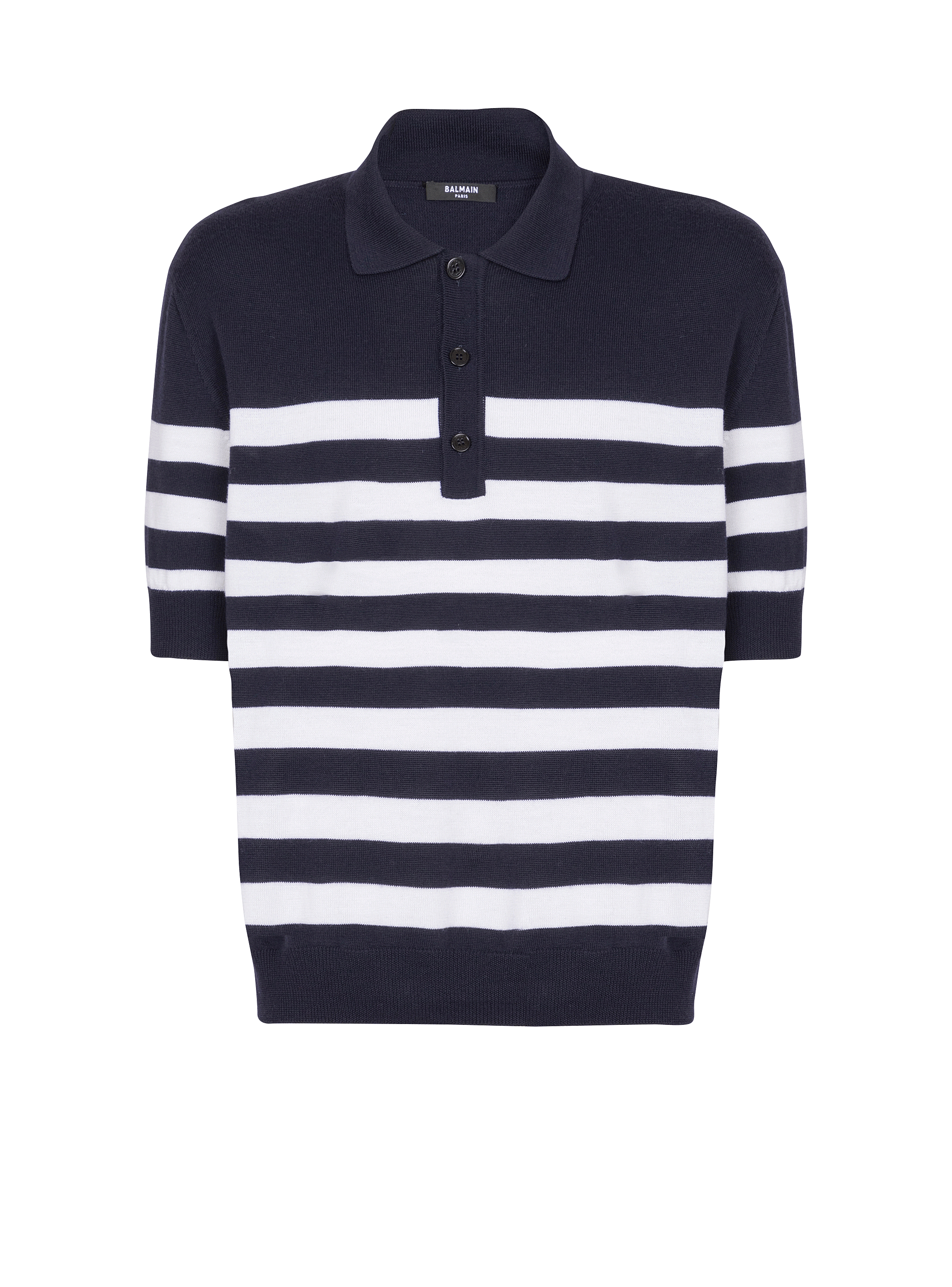 Knit striped polo