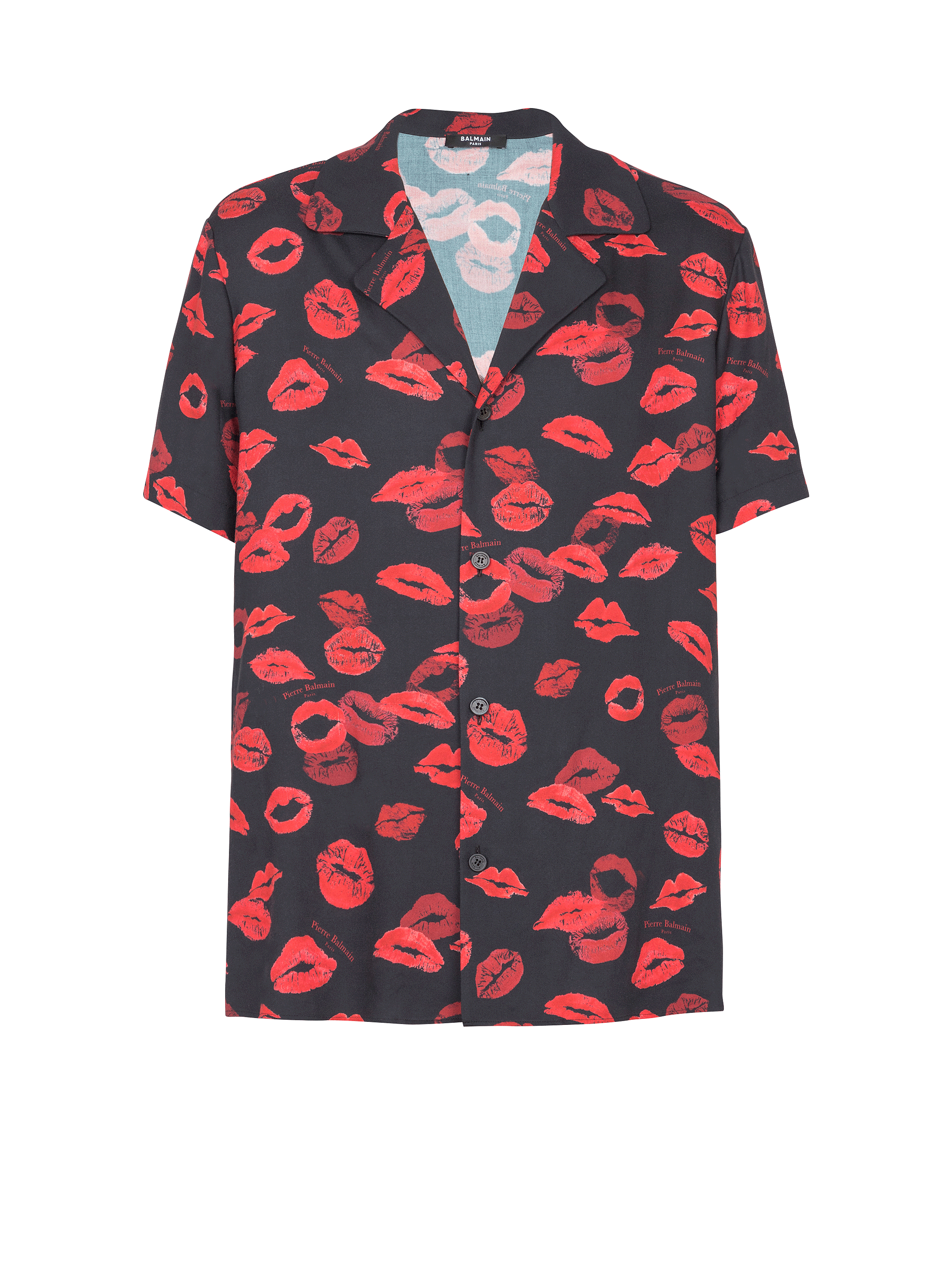 Twill pyjama shirt with Kiss print