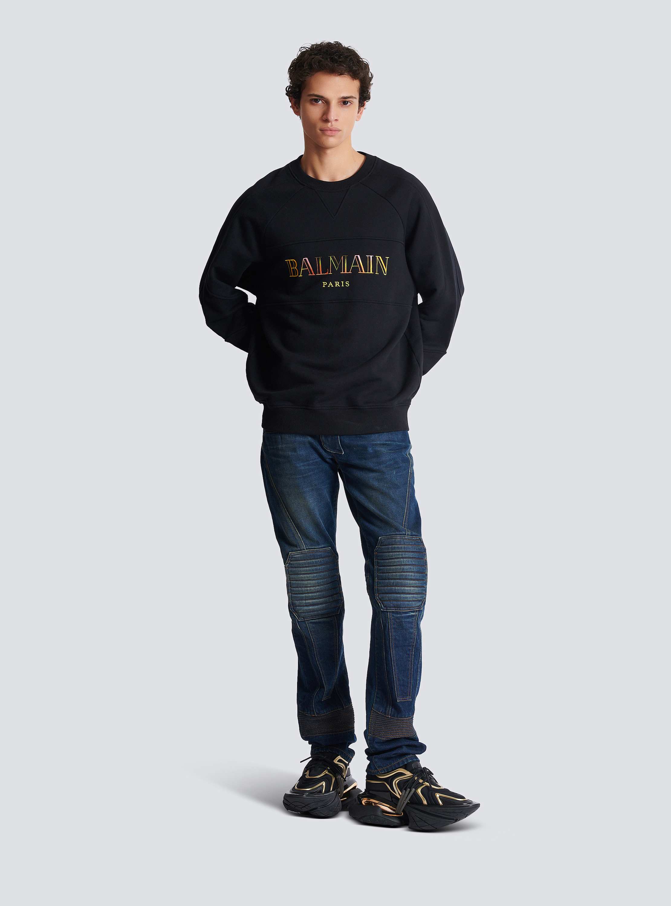 Balmain logo-embroidered Leather Jacket | Black | FARFETCH