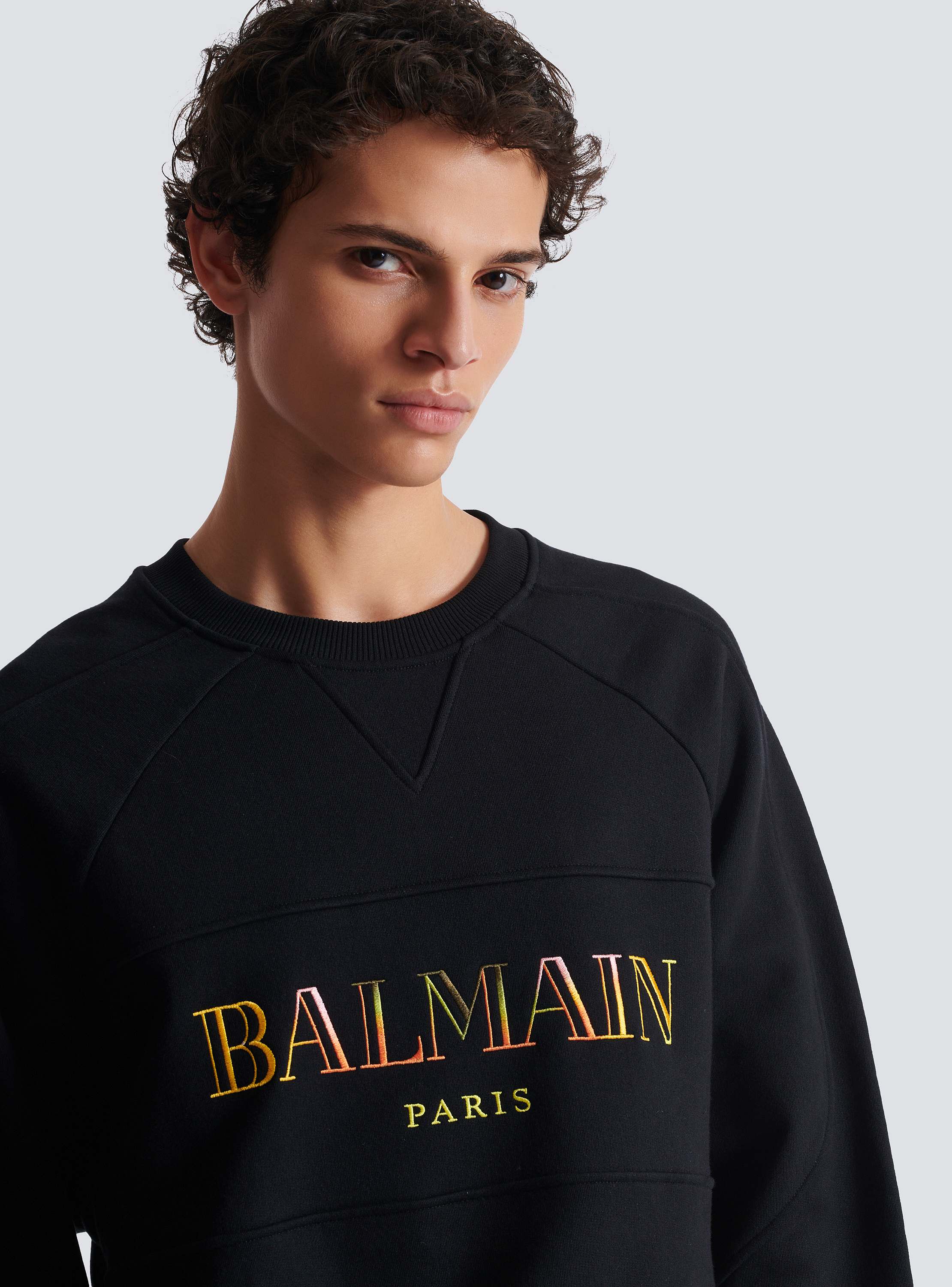 Vintage Balmain embroidered oversized sweatshirt black - Men