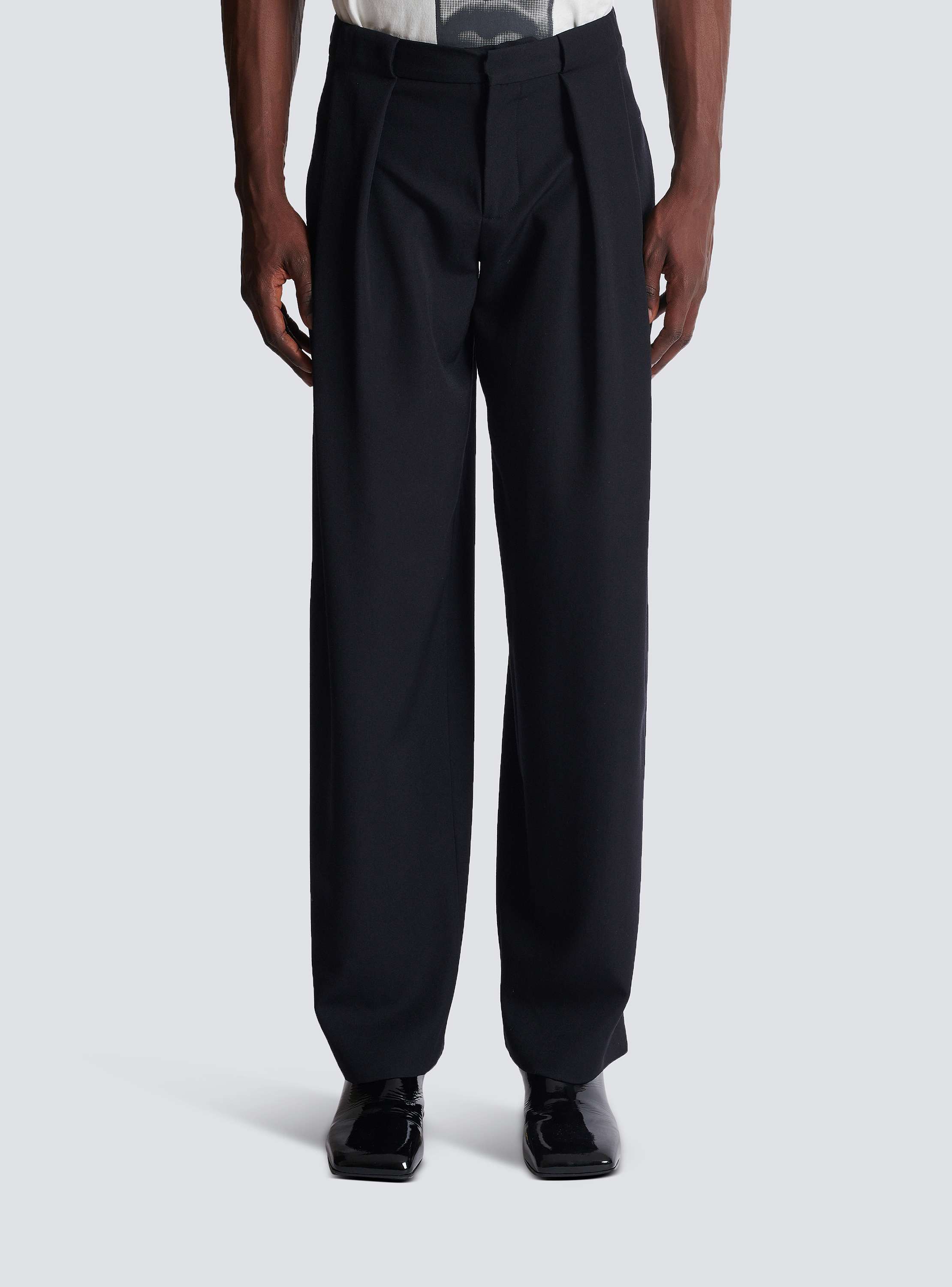 Pleated grain de poudre trousers - Men | BALMAIN