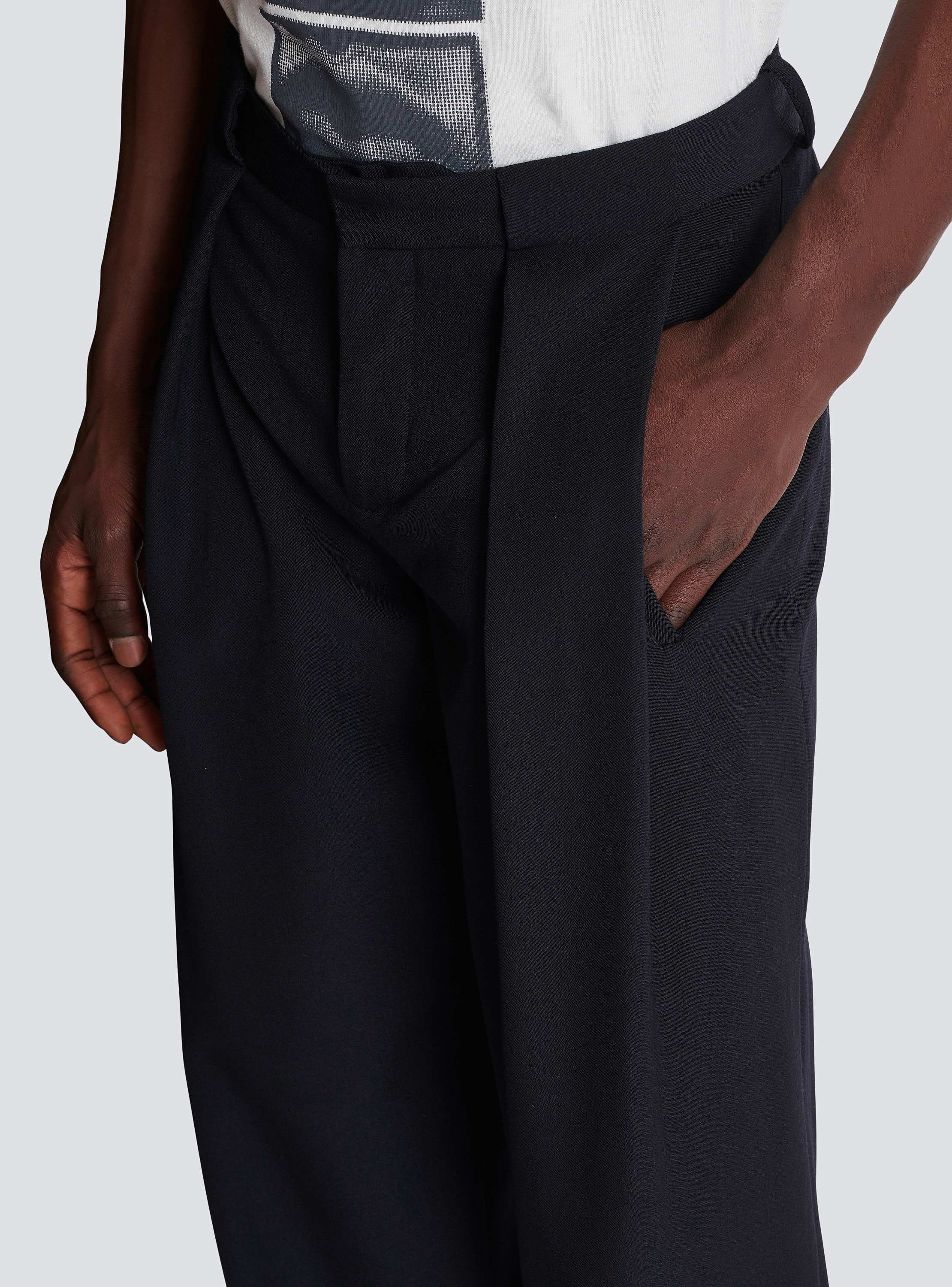 Pleated grain de poudre trousers - Men | BALMAIN