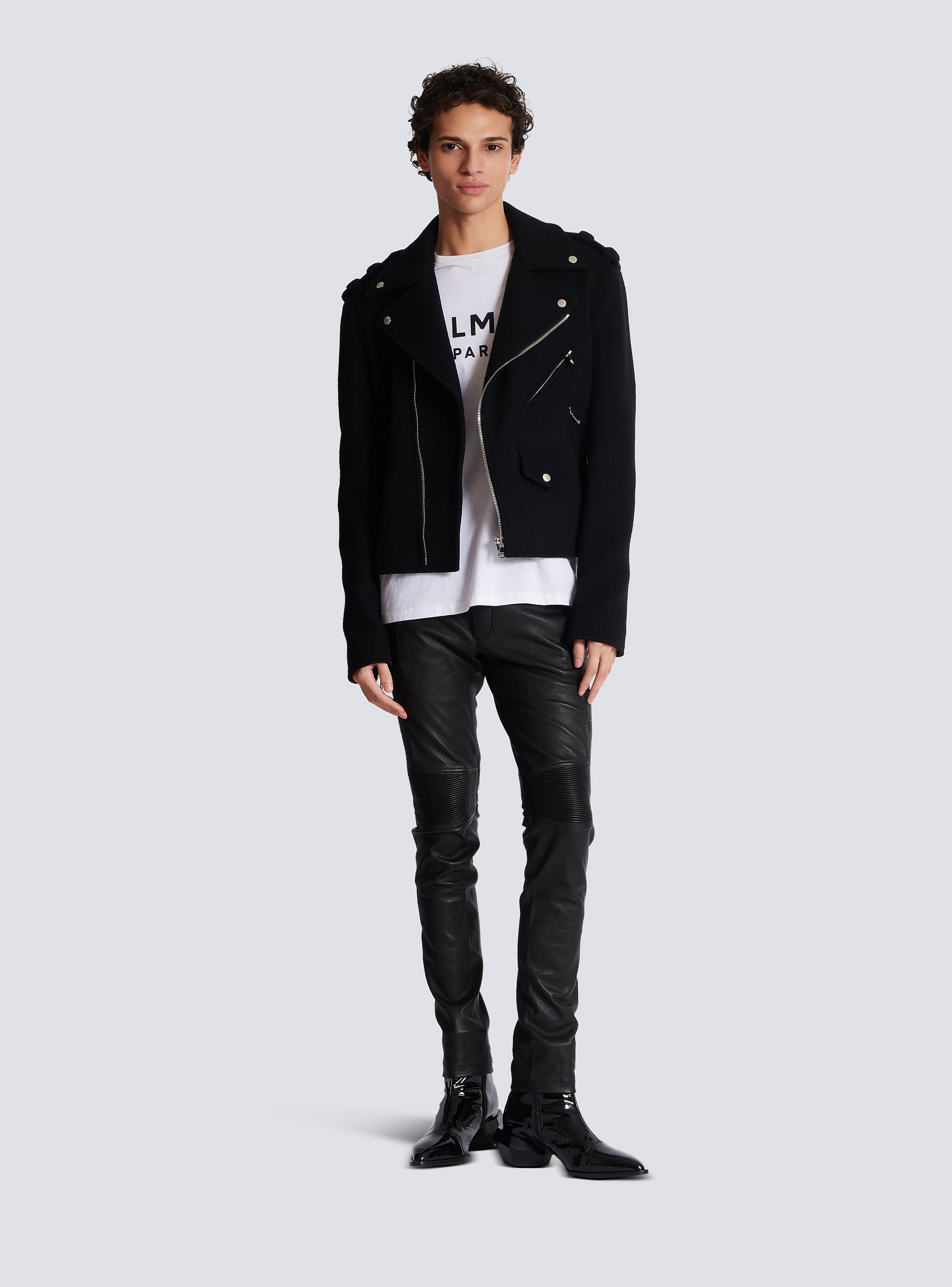 Printed Balmain Paris short-sleeved T-shirt white - Men Printed Balmain Paris short-sleeved T-shirt white - Men