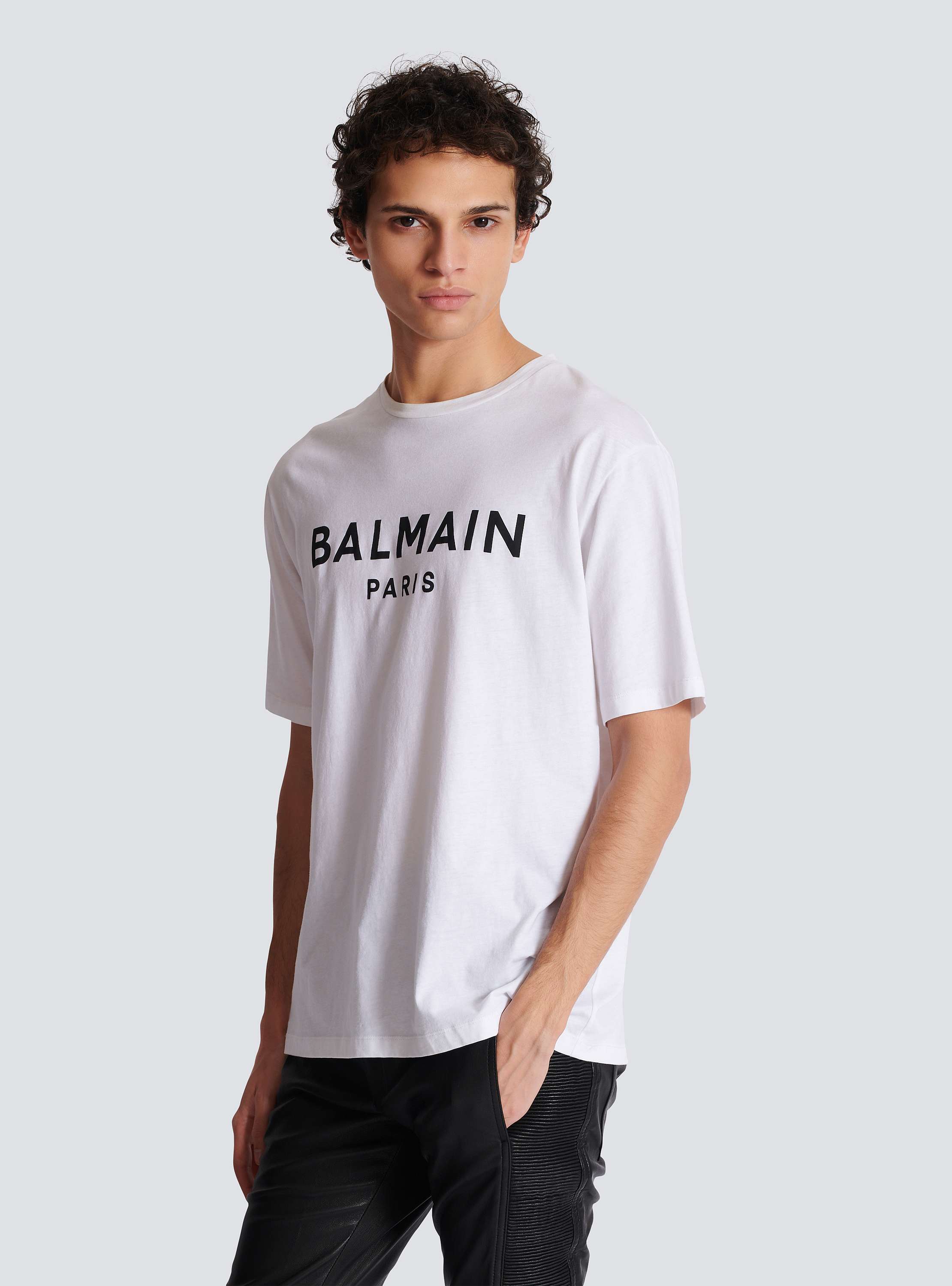 Printed Balmain Paris short-sleeved T-shirt - Men | BALMAIN