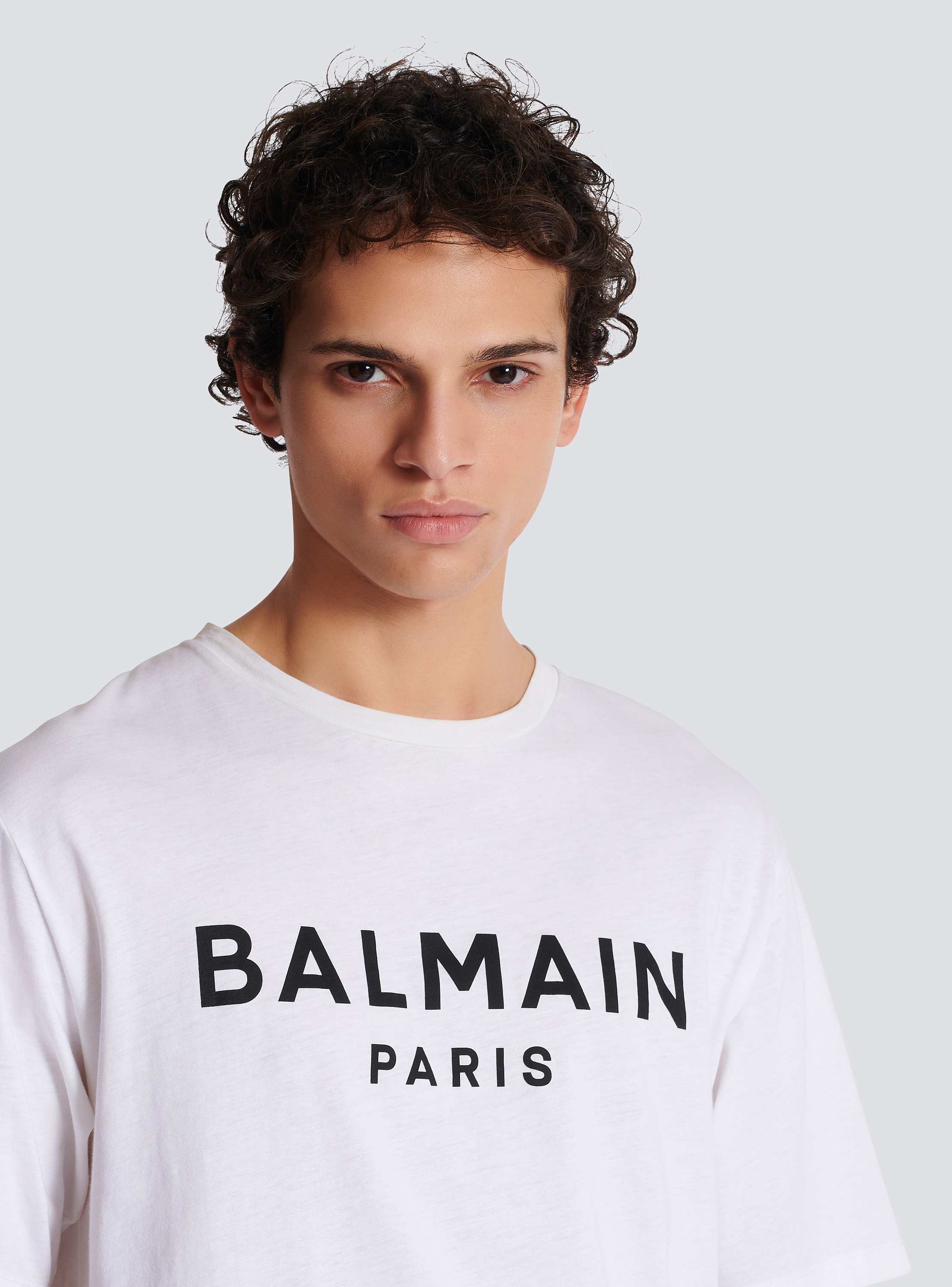 Printed Balmain Paris short-sleeved T-shirt white - Men Printed Balmain Paris short-sleeved T-shirt white - Men