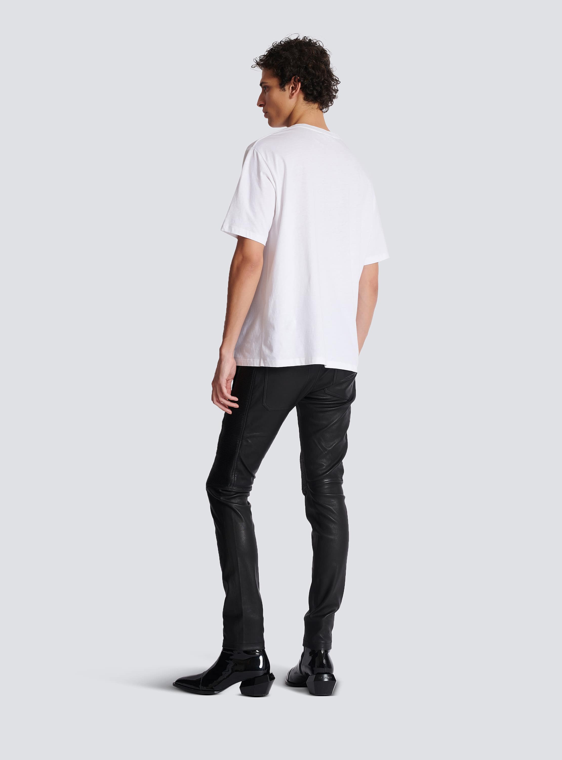 Printed Balmain Paris short-sleeved T-shirt white - Men Printed Balmain Paris short-sleeved T-shirt white - Men