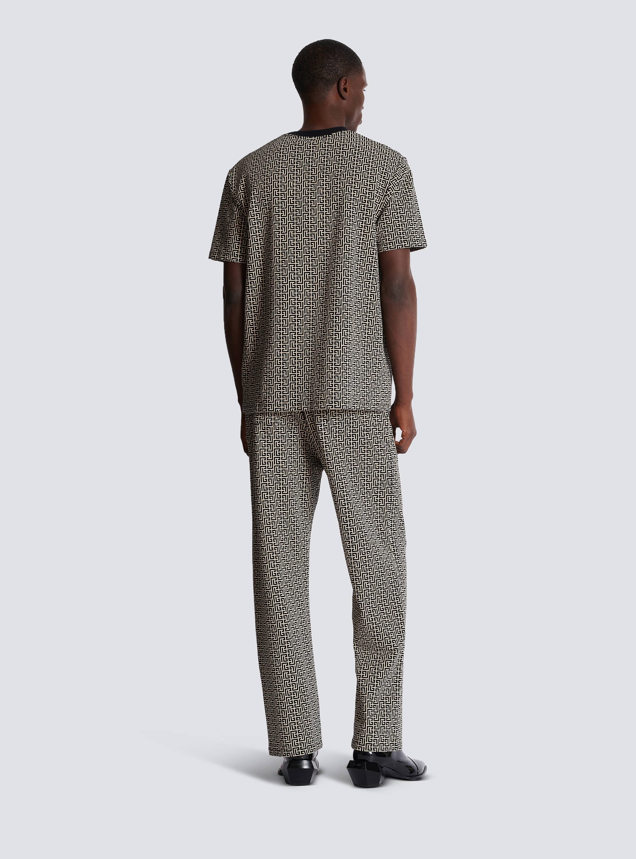 PB Labyrinth jacquard T-shirt black - Men | BALMAIN