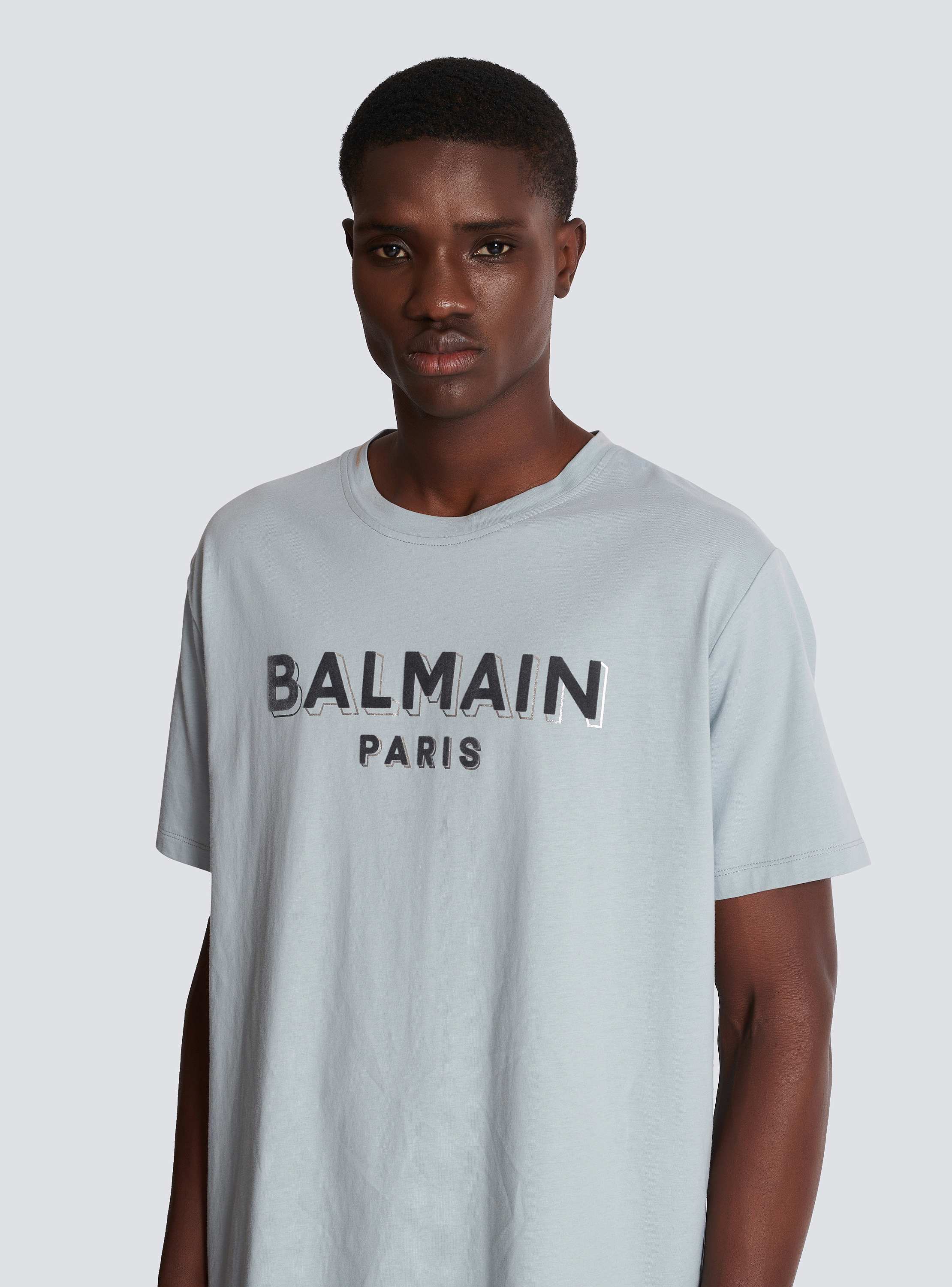 Metallic flocked Balmain T-shirt grey - Men | BALMAIN