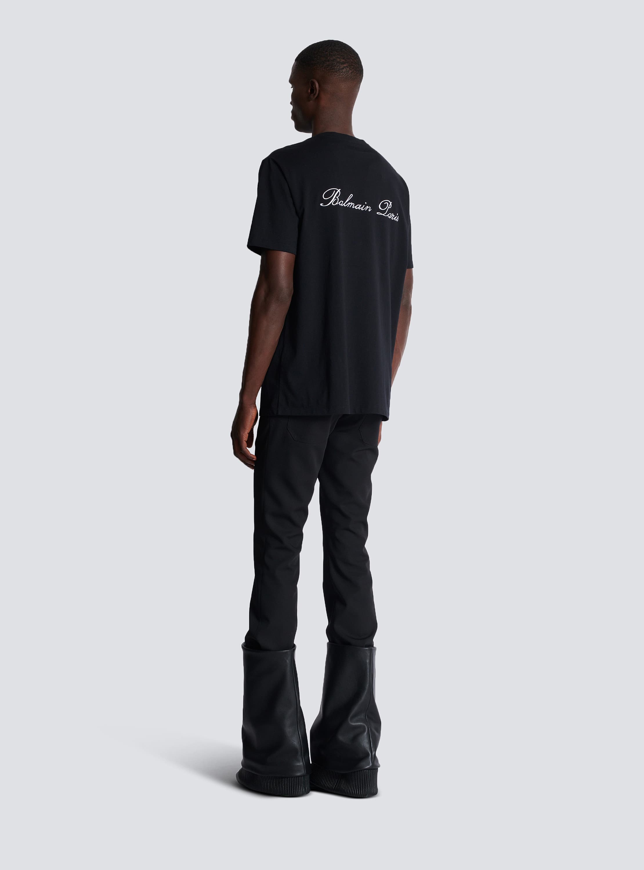 Weites T-Shirt mit Balmain Signature-Stickerei