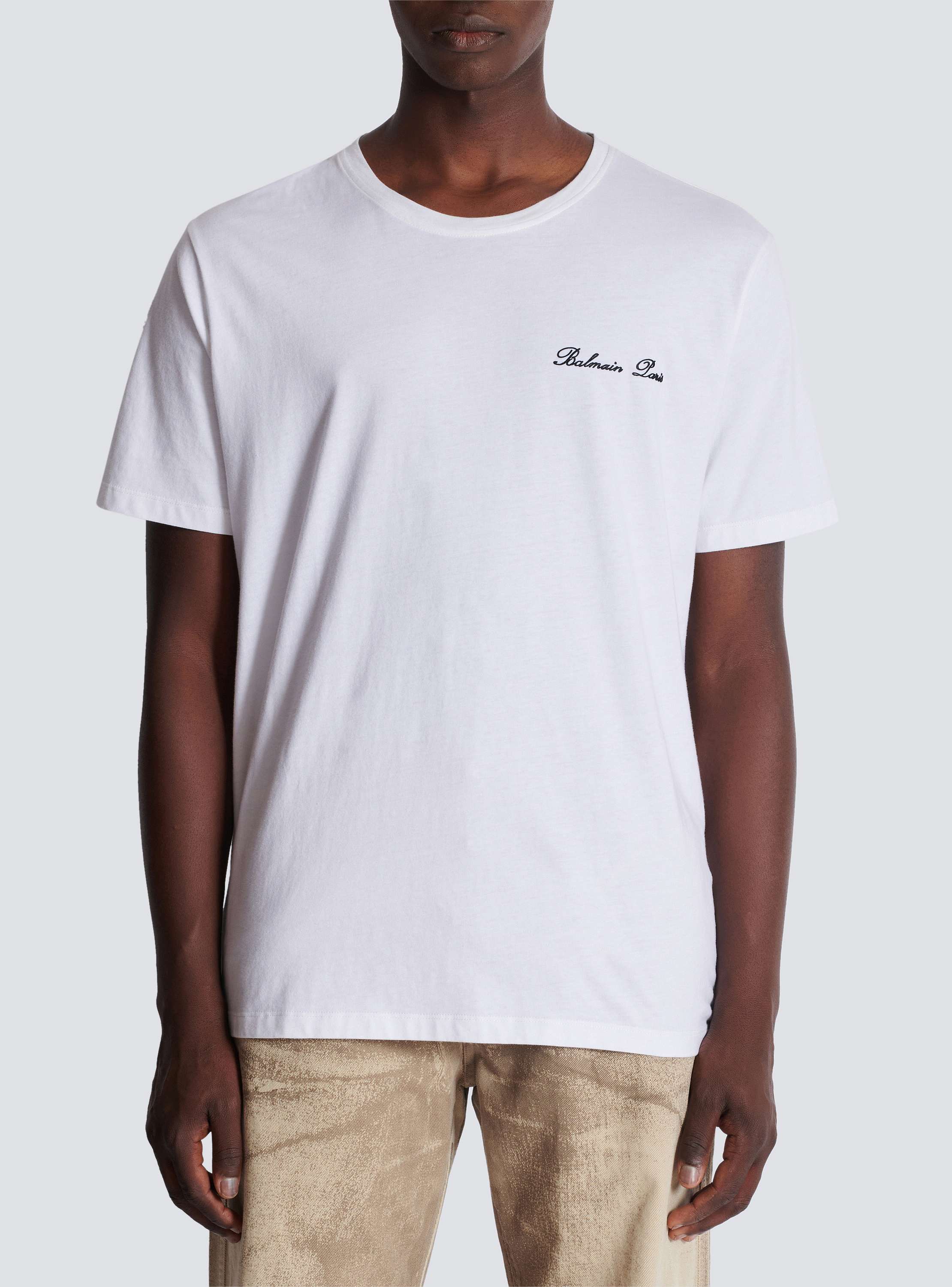 Loose T-shirt with Balmain Signature embroidery