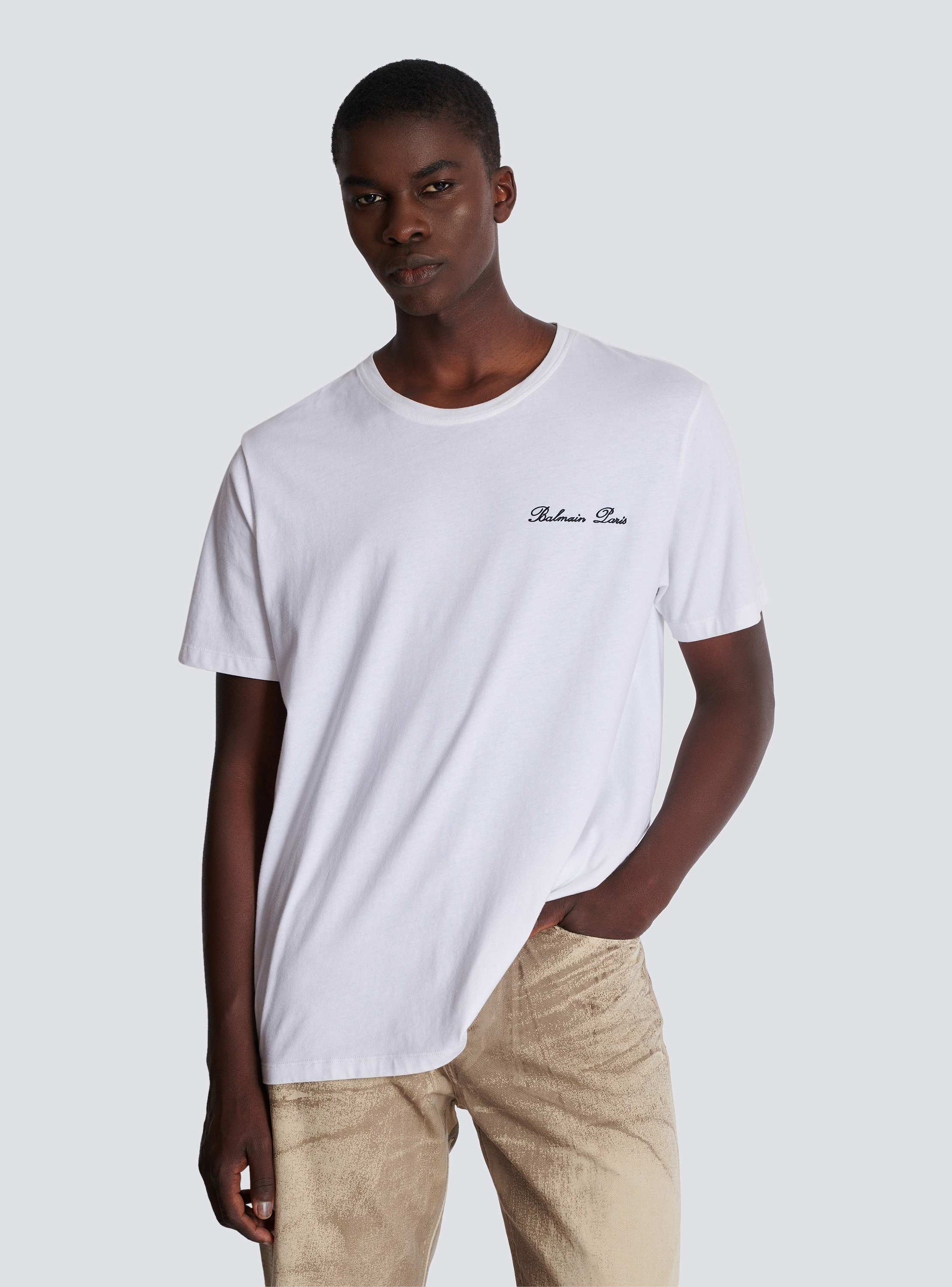 Loose T-shirt with Balmain Signature embroidery