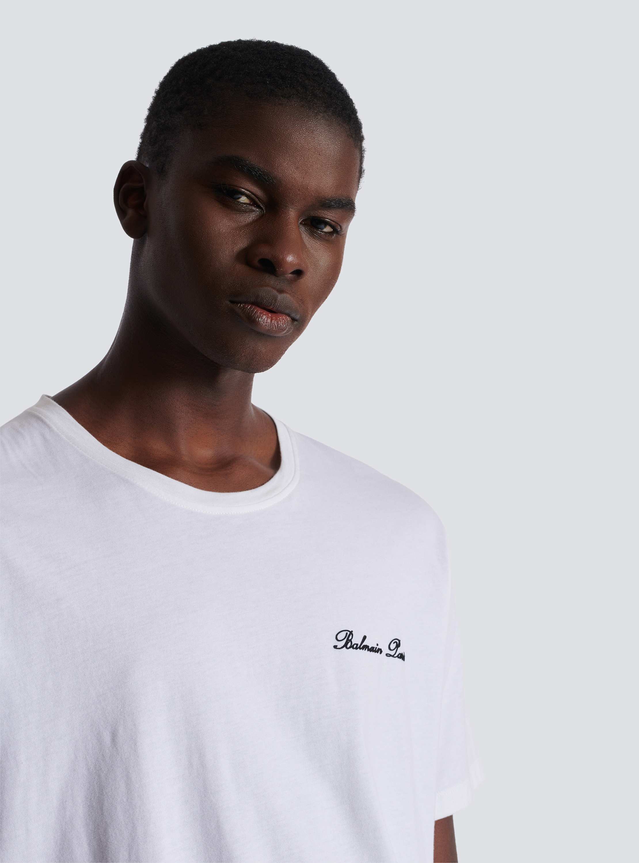 Loose T-shirt with Balmain Signature embroidery