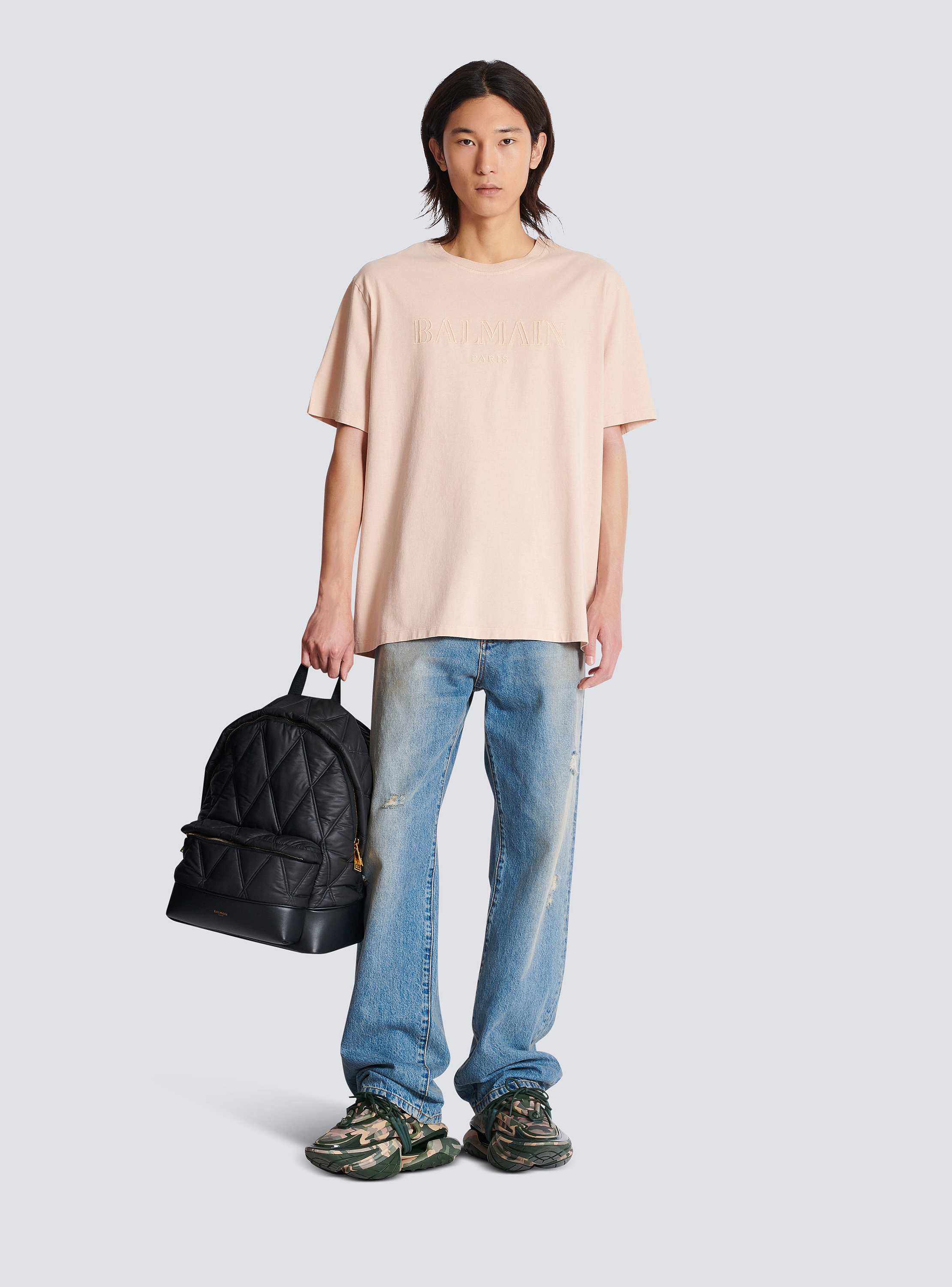 Loose T-shirt with vintage Balmain embroidery - Men | BALMAIN