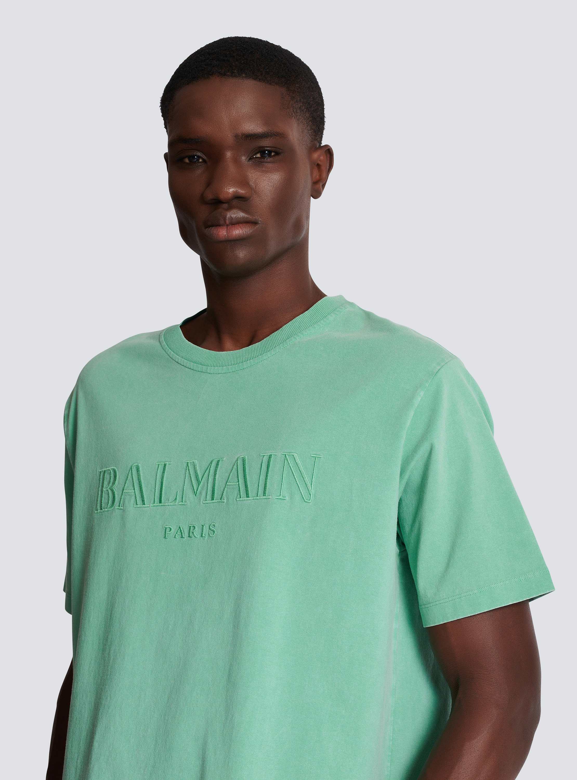 【Balmain】LOOSE SS TSHIRT◆DH1EG010BC72 Loose T-shirt with vintage Balmain embroidery - Men | BALMAIN