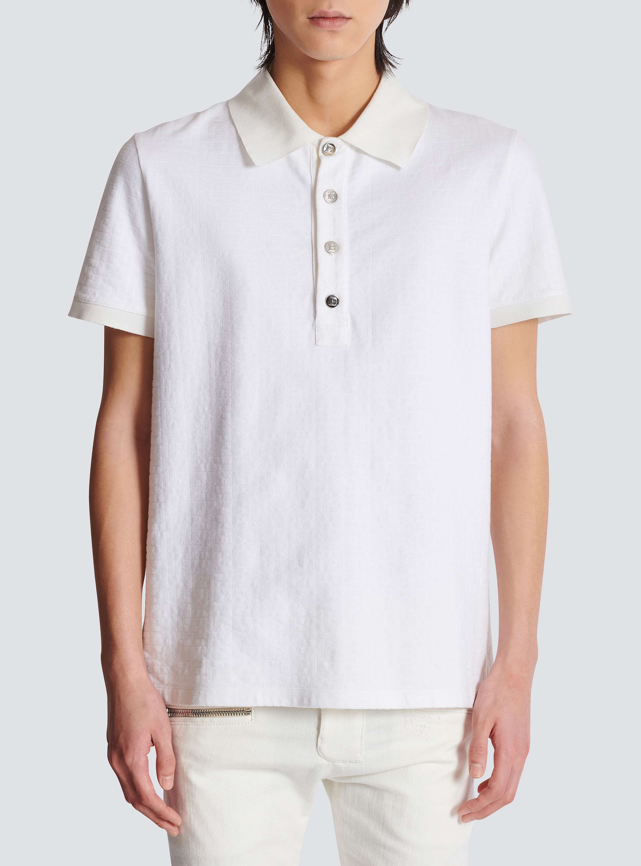 【送料&関税込】Herno White Derby Interlock Polo Herno White Derby Interlock Polo | italist