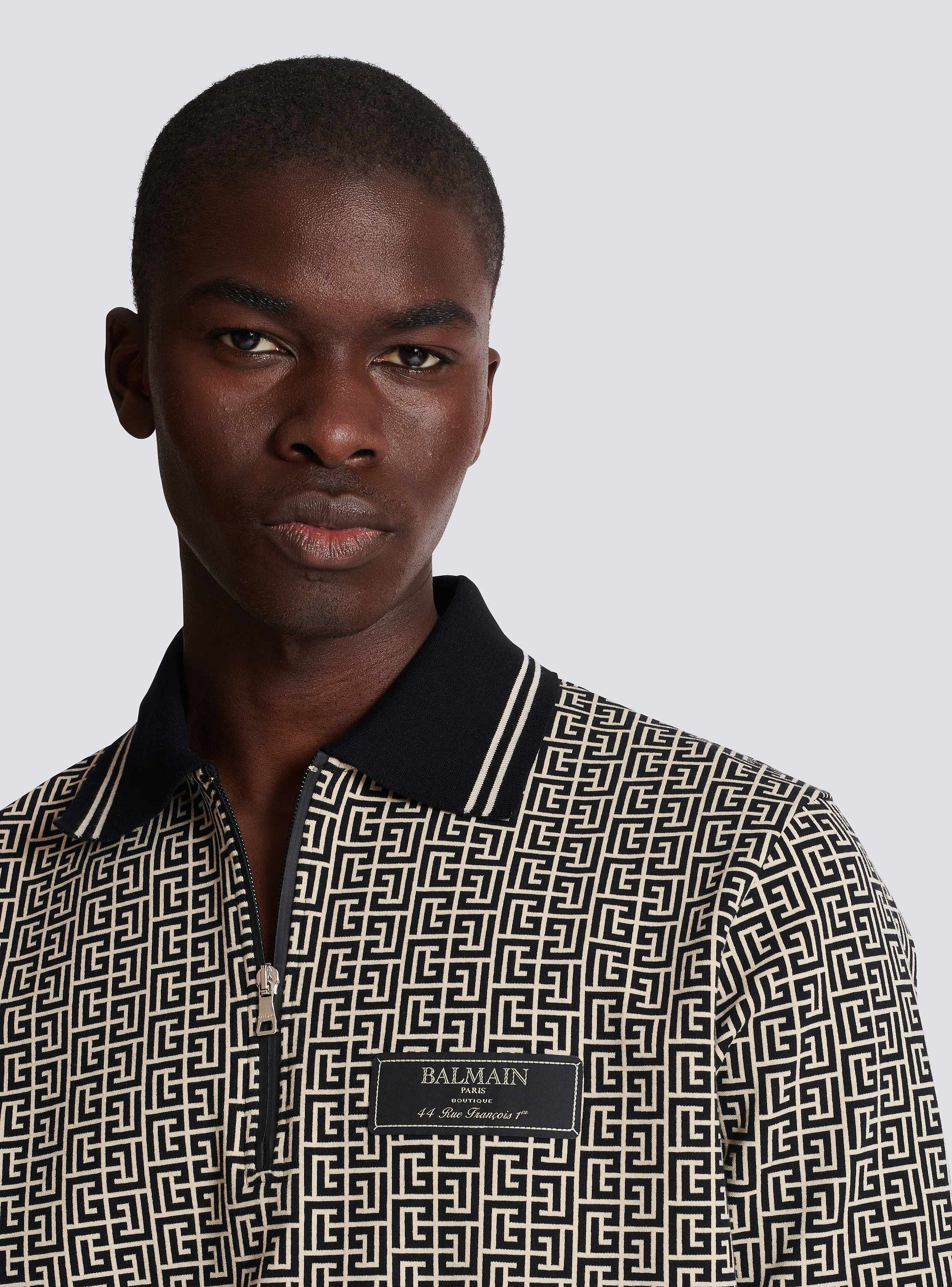 PB Labyrinth jacquard polo shirt black - Men | BALMAIN PB Labyrinth jacquard polo shirt black - Men | BALMAIN