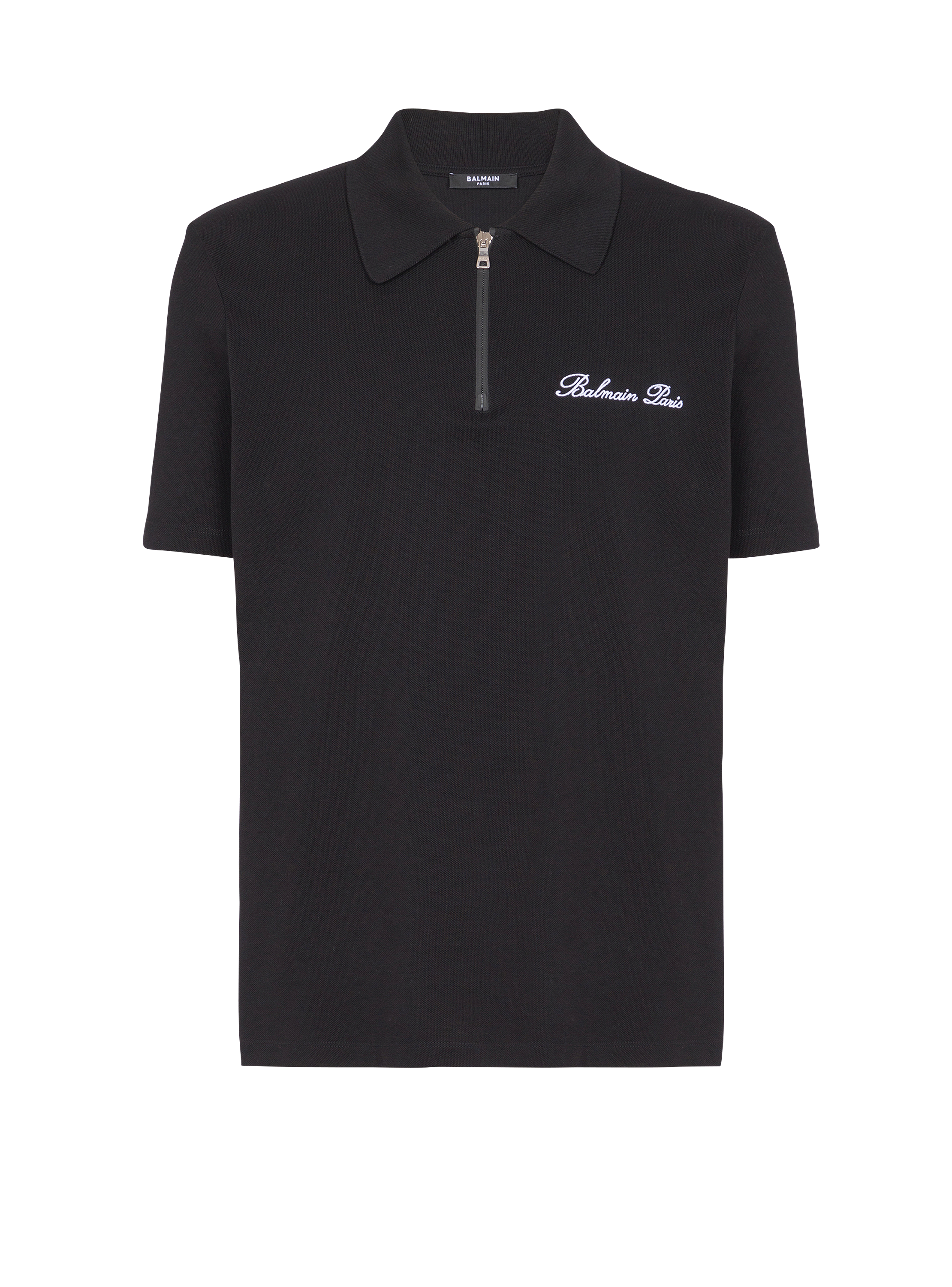 Short-sleeved polo shirt with embroidery