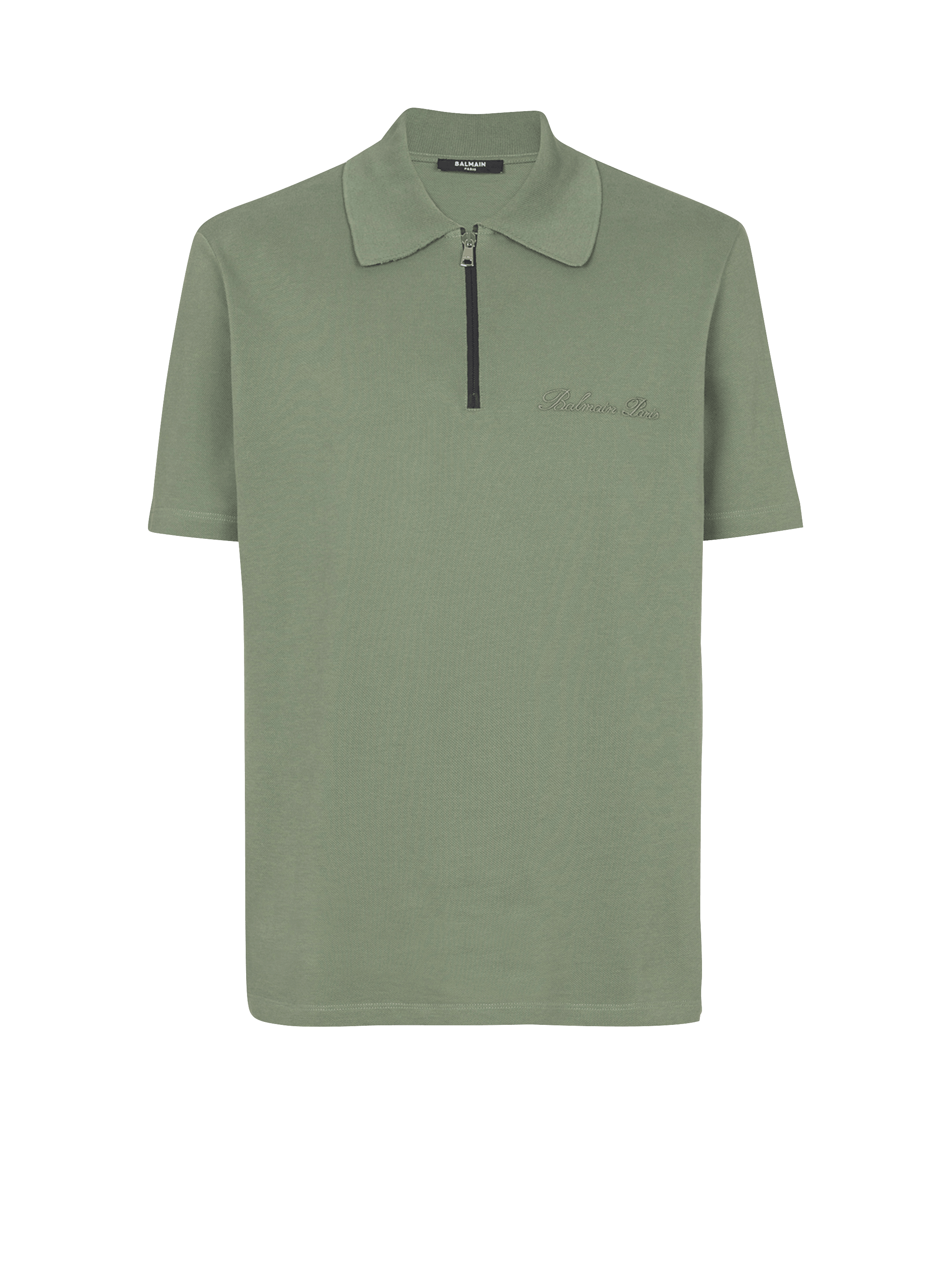 Short-sleeved polo shirt with embroidery