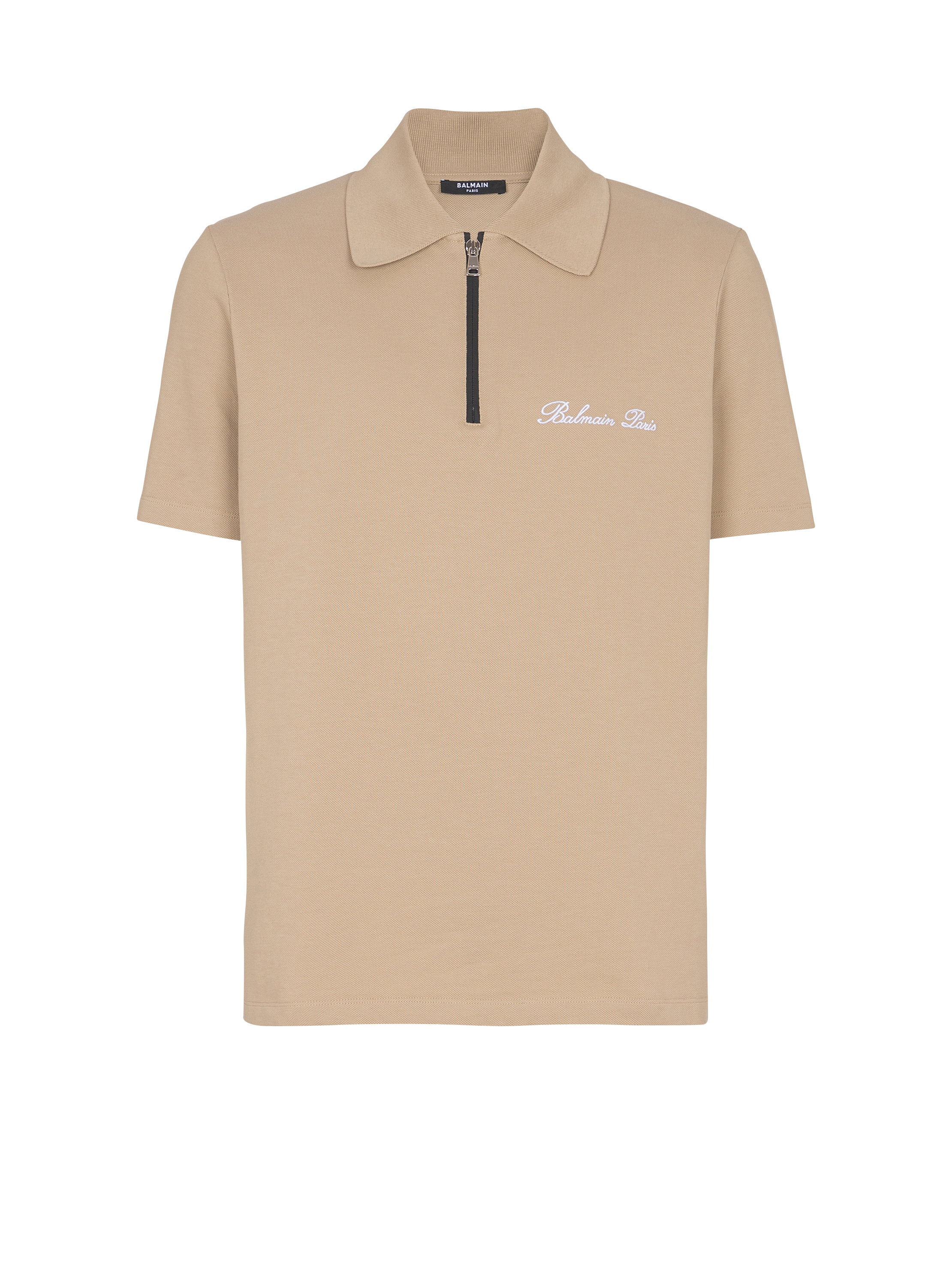 Short-sleeved polo shirt with embroidery