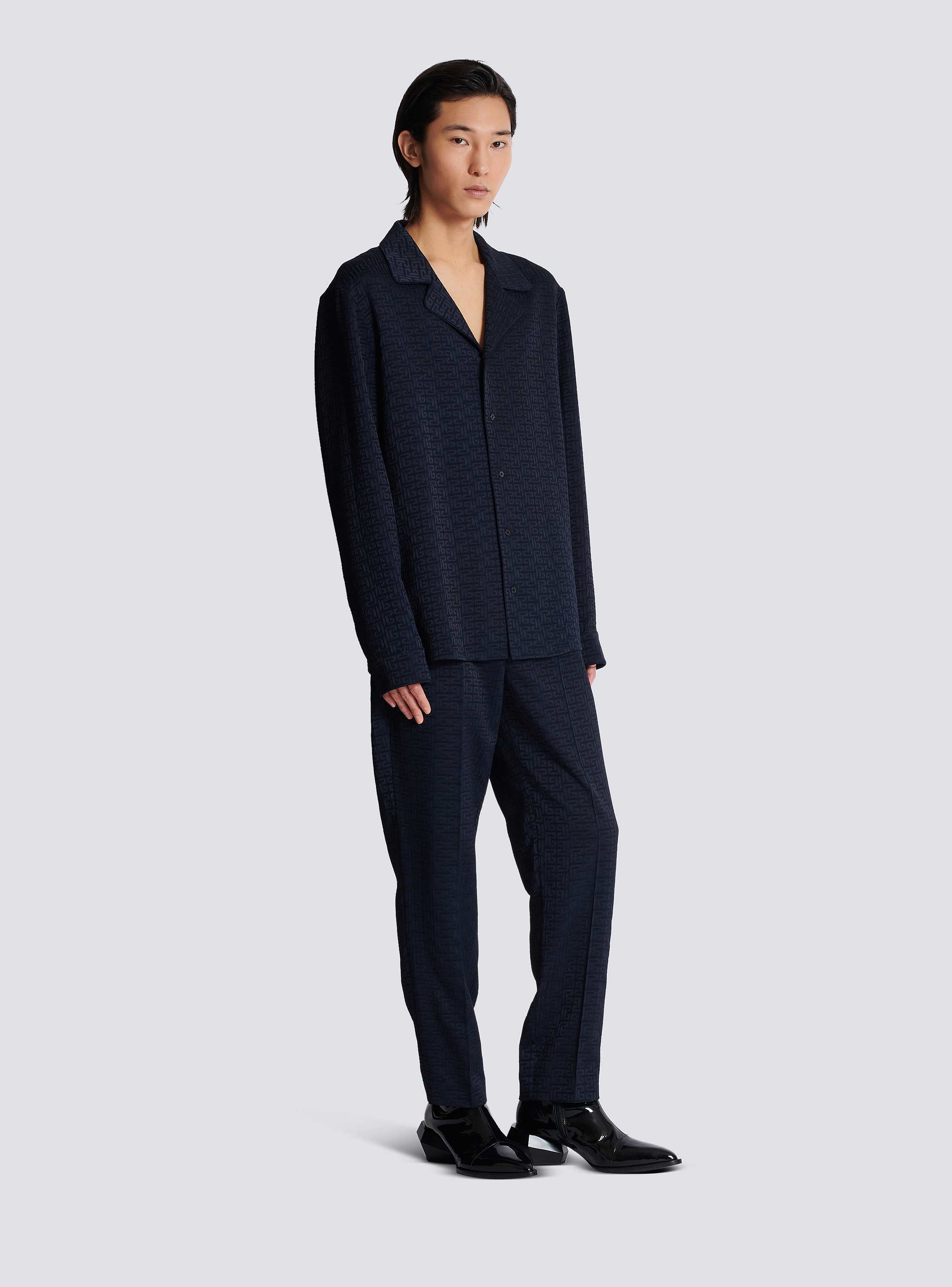 【BALMAIN】関税込☆PB Labyrinth Tシャツ ブラック PB Labyrinth jacquard T-shirt black black - Men | BALMAIN