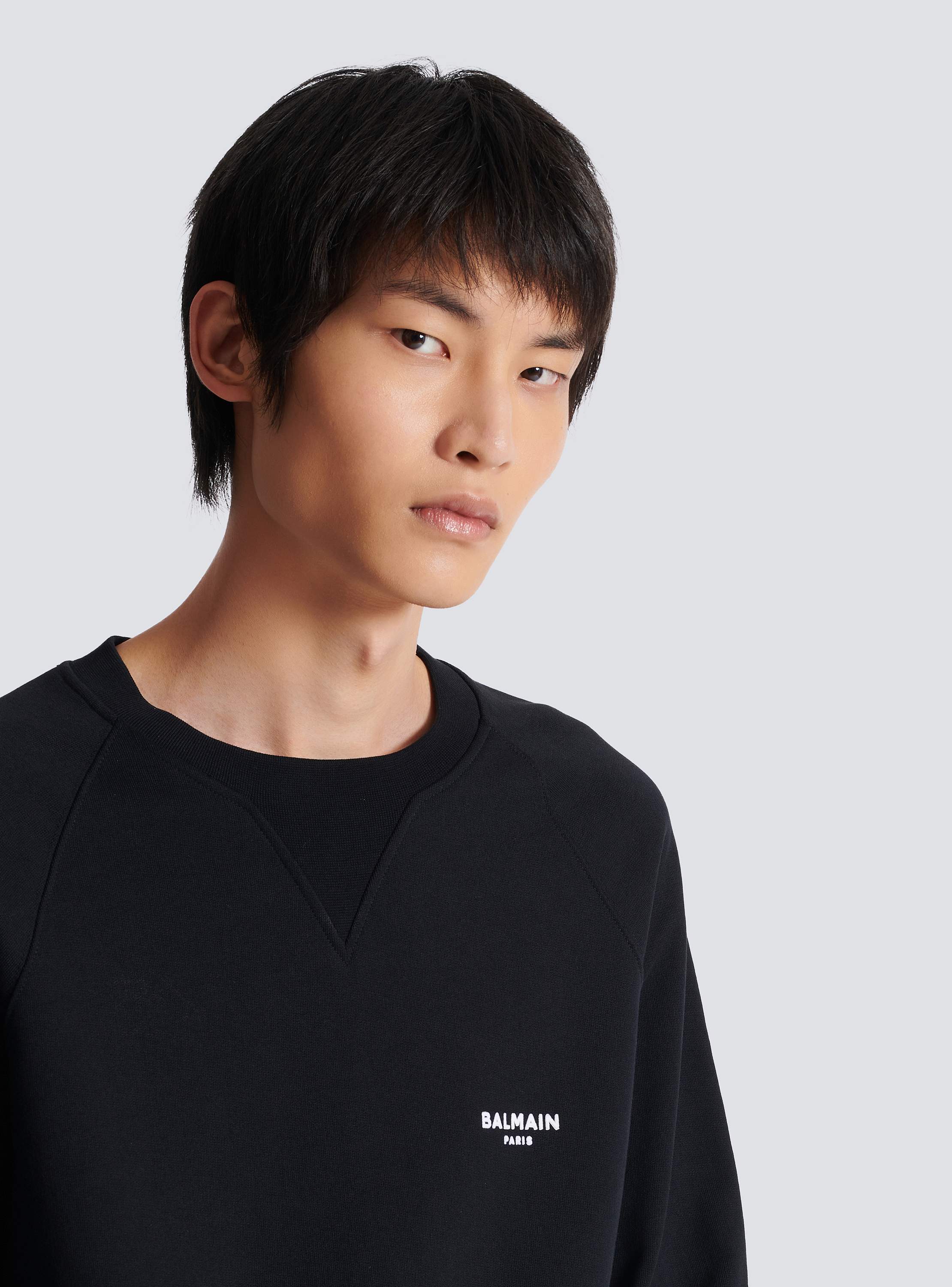 Balmain Paris flocked sweatshirt black - Men | BALMAIN