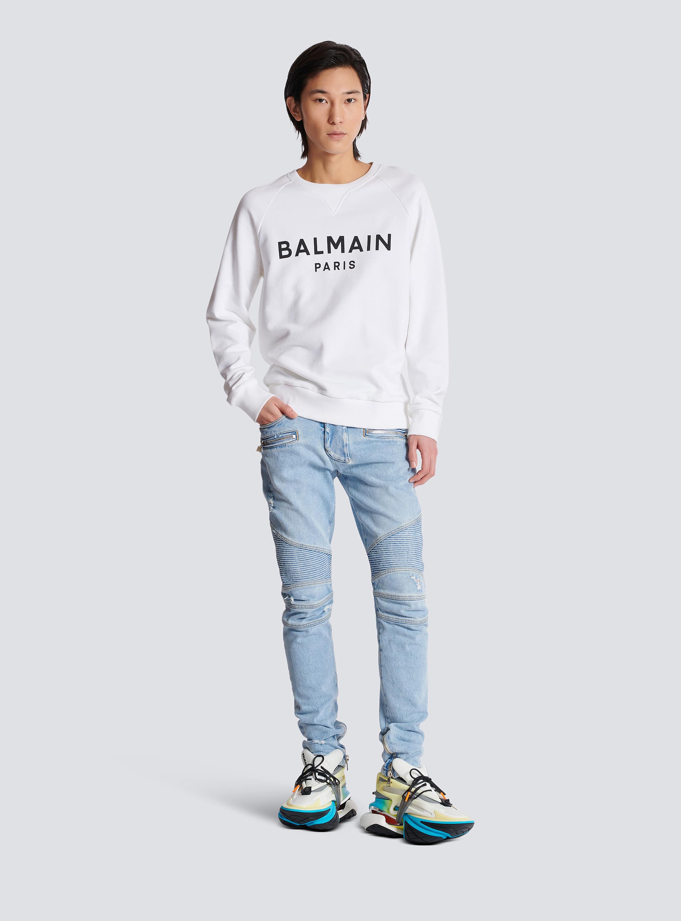 Balmain Paris printed sweatshirt white - Men | BALMAIN