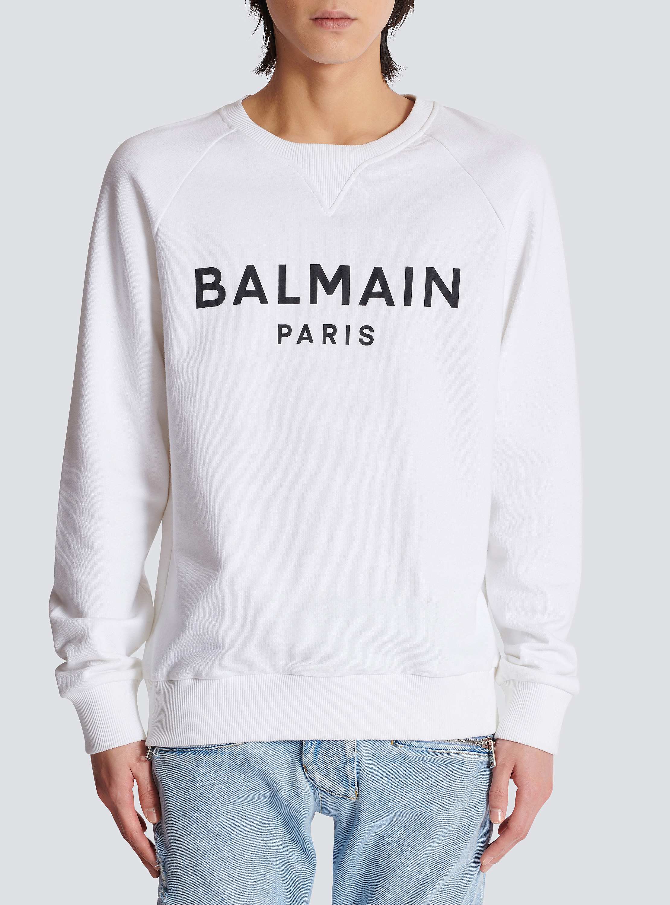 Balmain Paris printed sweatshirt white - Men | BALMAIN Balmain Paris printed sweatshirt white - Men | BALMAIN