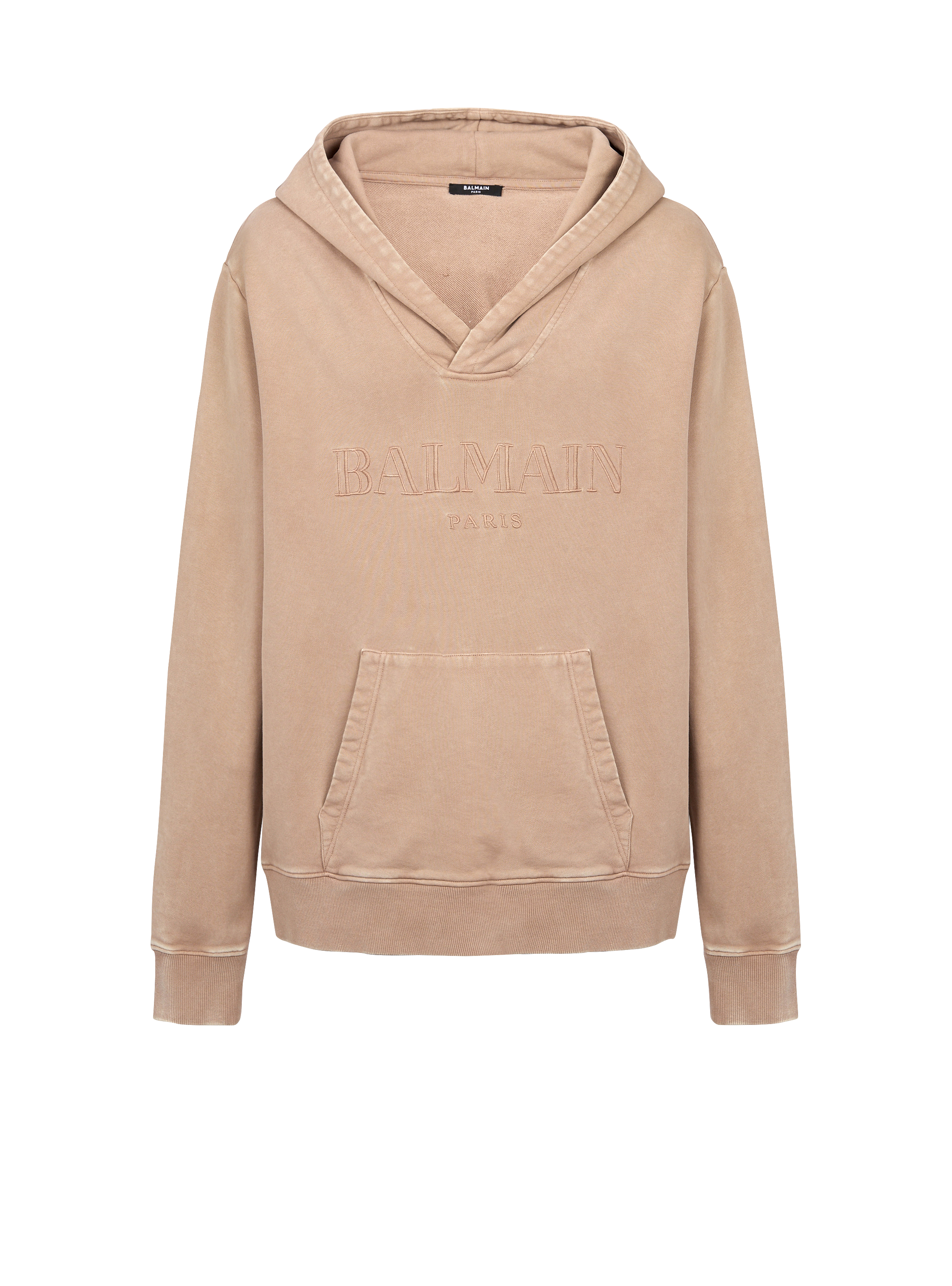 Hoodie with vintage Balmain embroidery