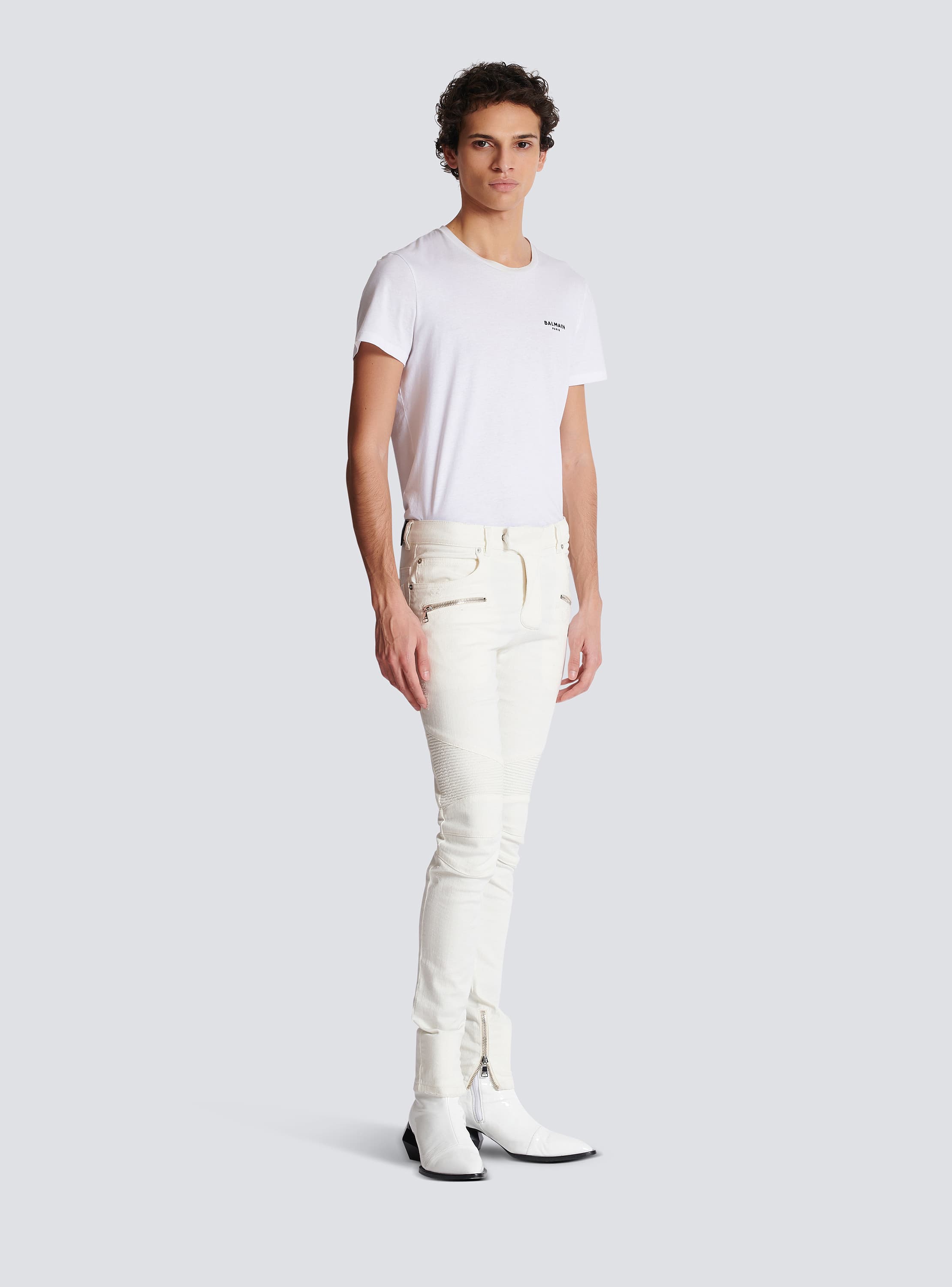 ホワイトデニム バイカージーンズ - Men | BALMAIN ホワイトデニム バイカージーンズ - Men | BALMAIN