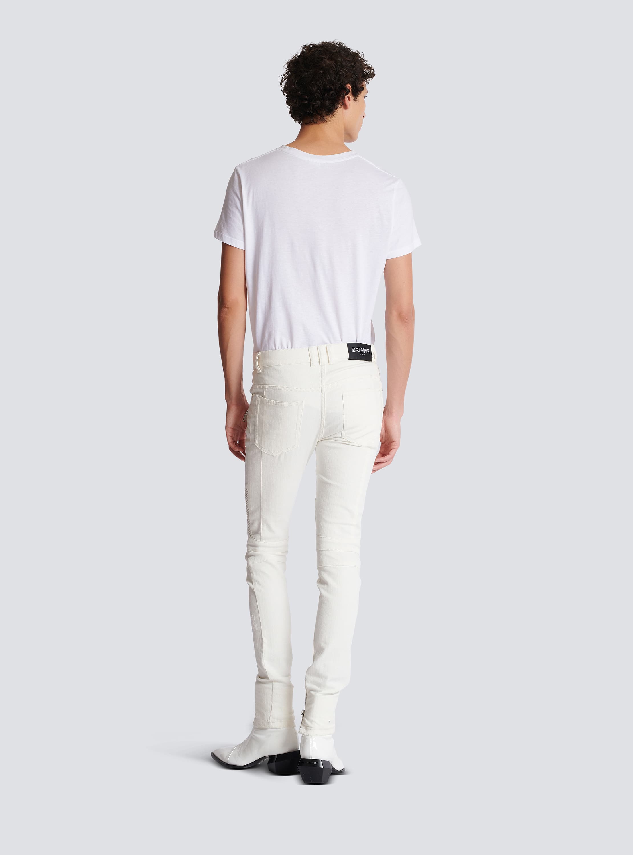 商品画像：BALMAIN(バルマン) バイカーデニムパンツ ホワイト サイズ 27 3