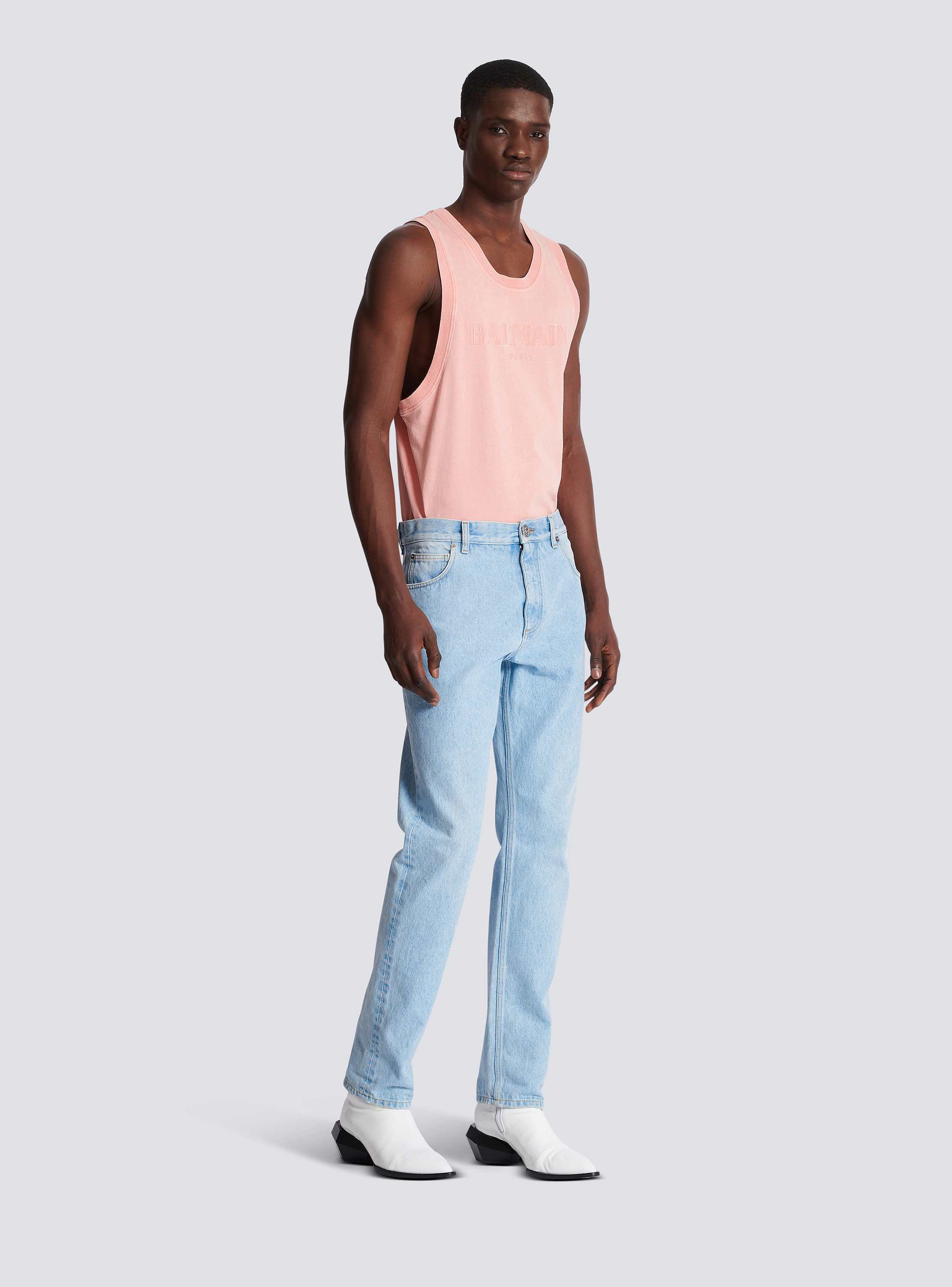 Light blue regular-fit denim jeans - Men | BALMAIN