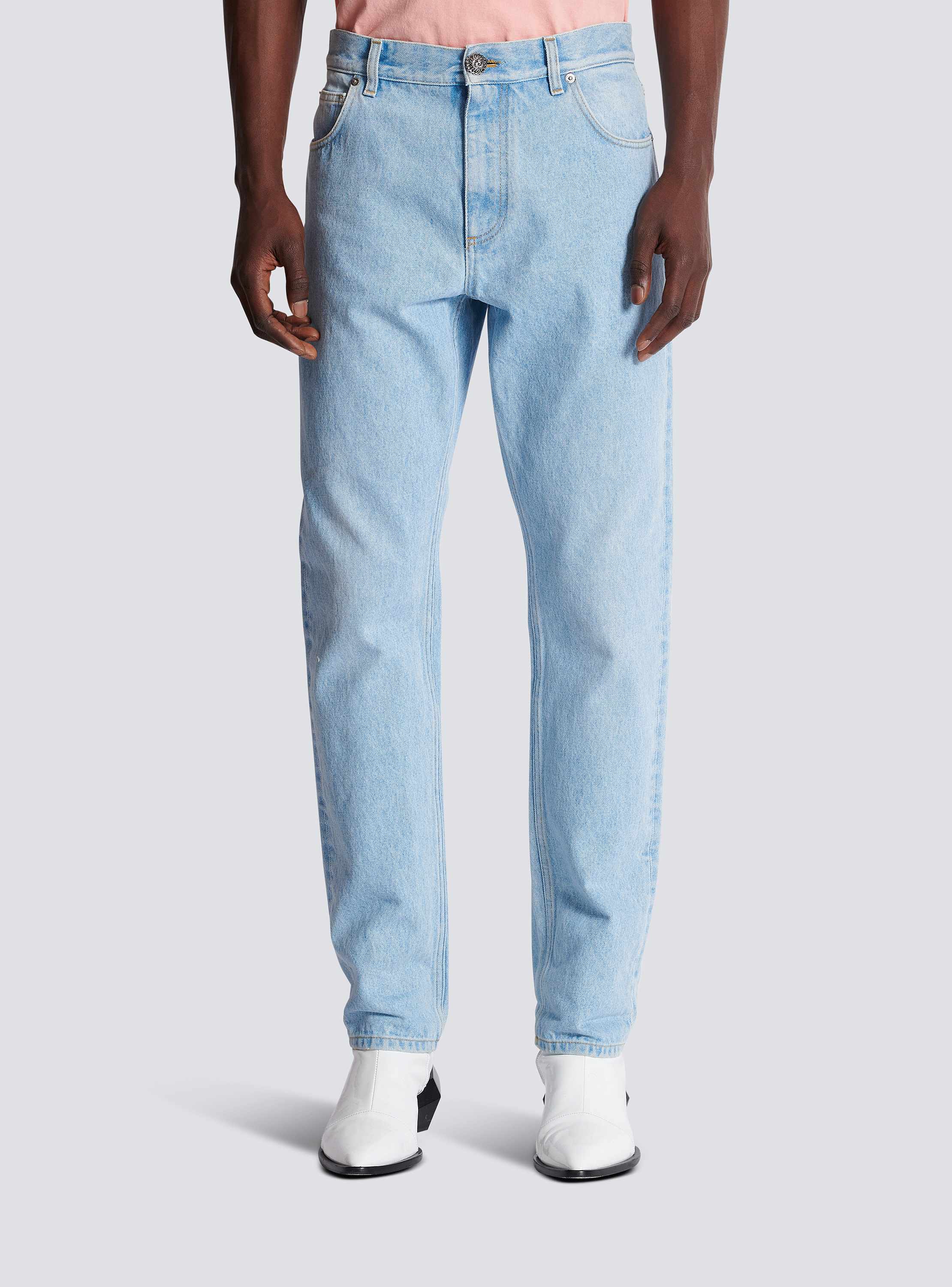 【関税＆送料込み】Balmain Light Blue Cotton Jeans Light blue regular-fit denim jeans blue - Men | BALMAIN