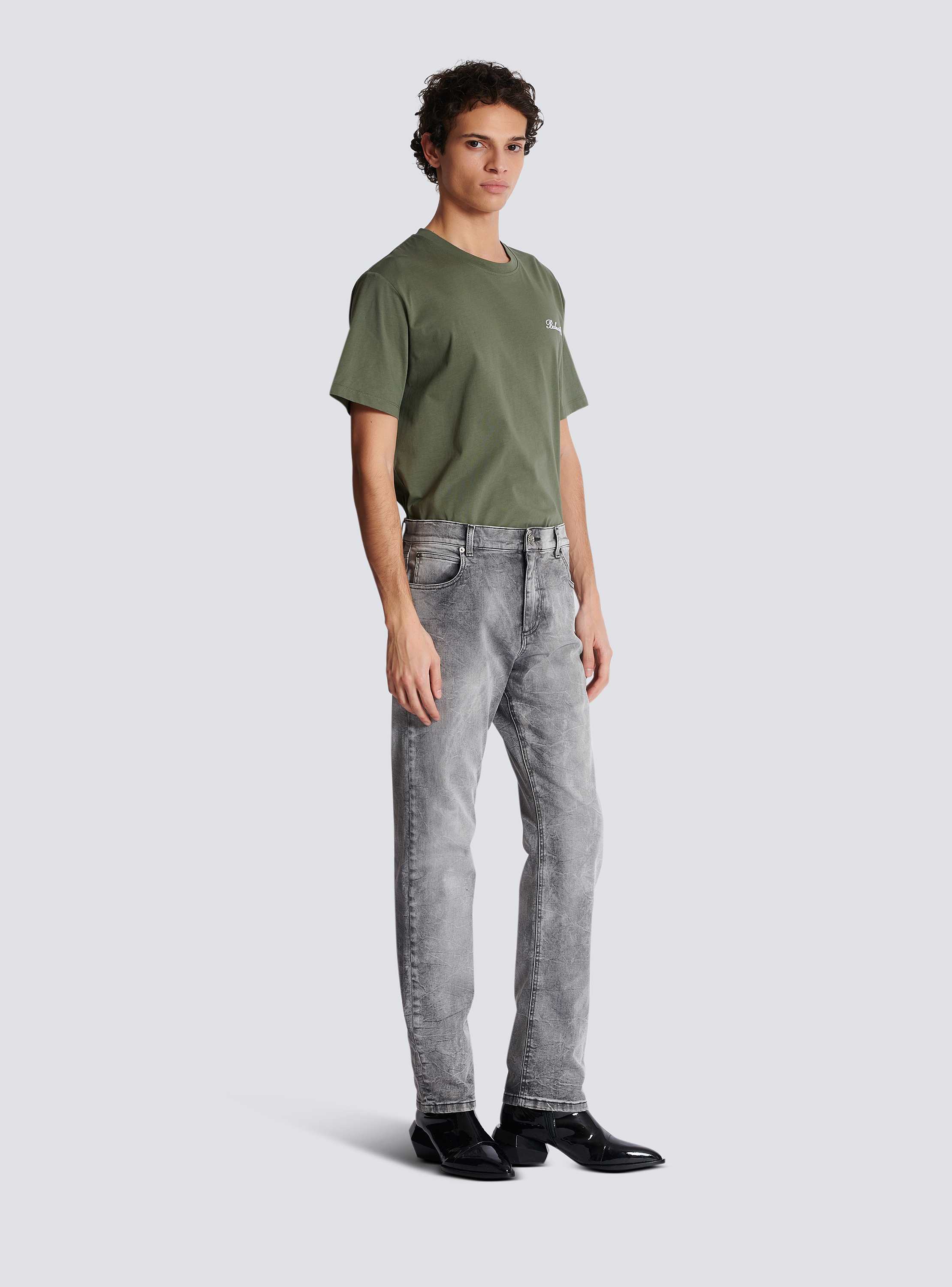 【関税&送料込】Balmain Denim Jeans Balmain Loose-fit denim jeans with a biker print | REVERSIBLE
