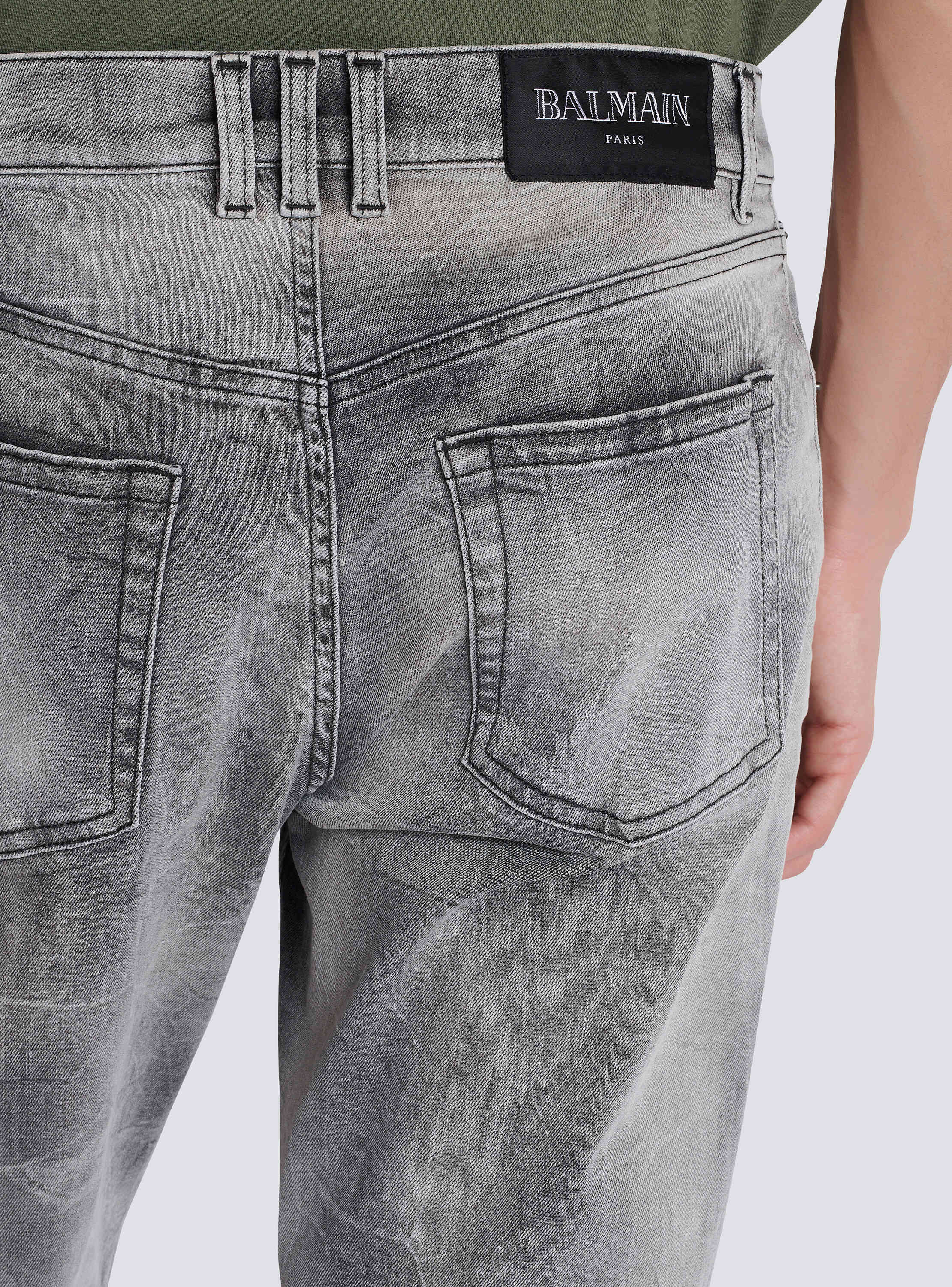 BALMAIN ダークグレー デニム Grey denim regular-fit jeans grey - Men | BALMAIN