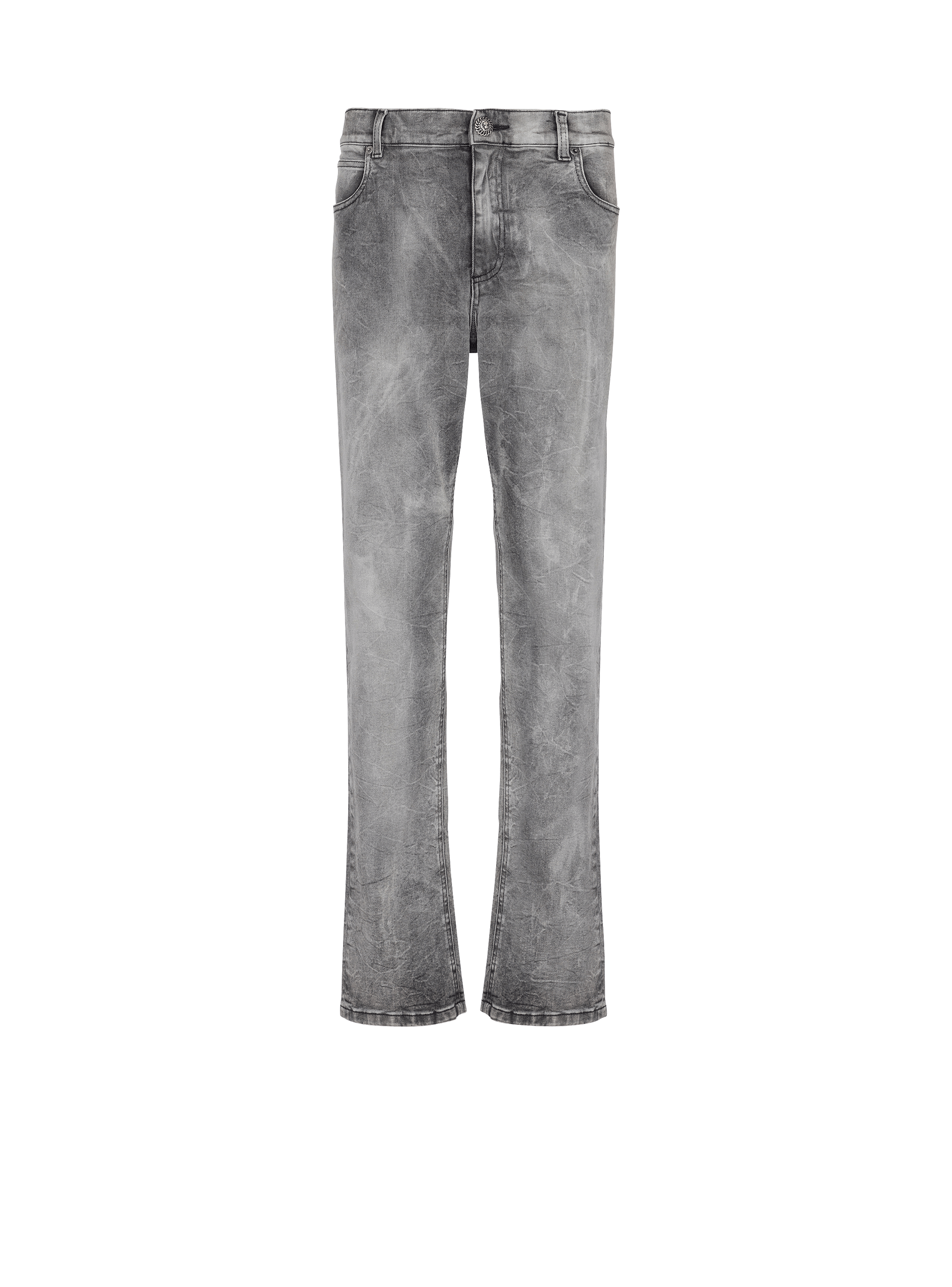 Grey denim regular-fit jeans