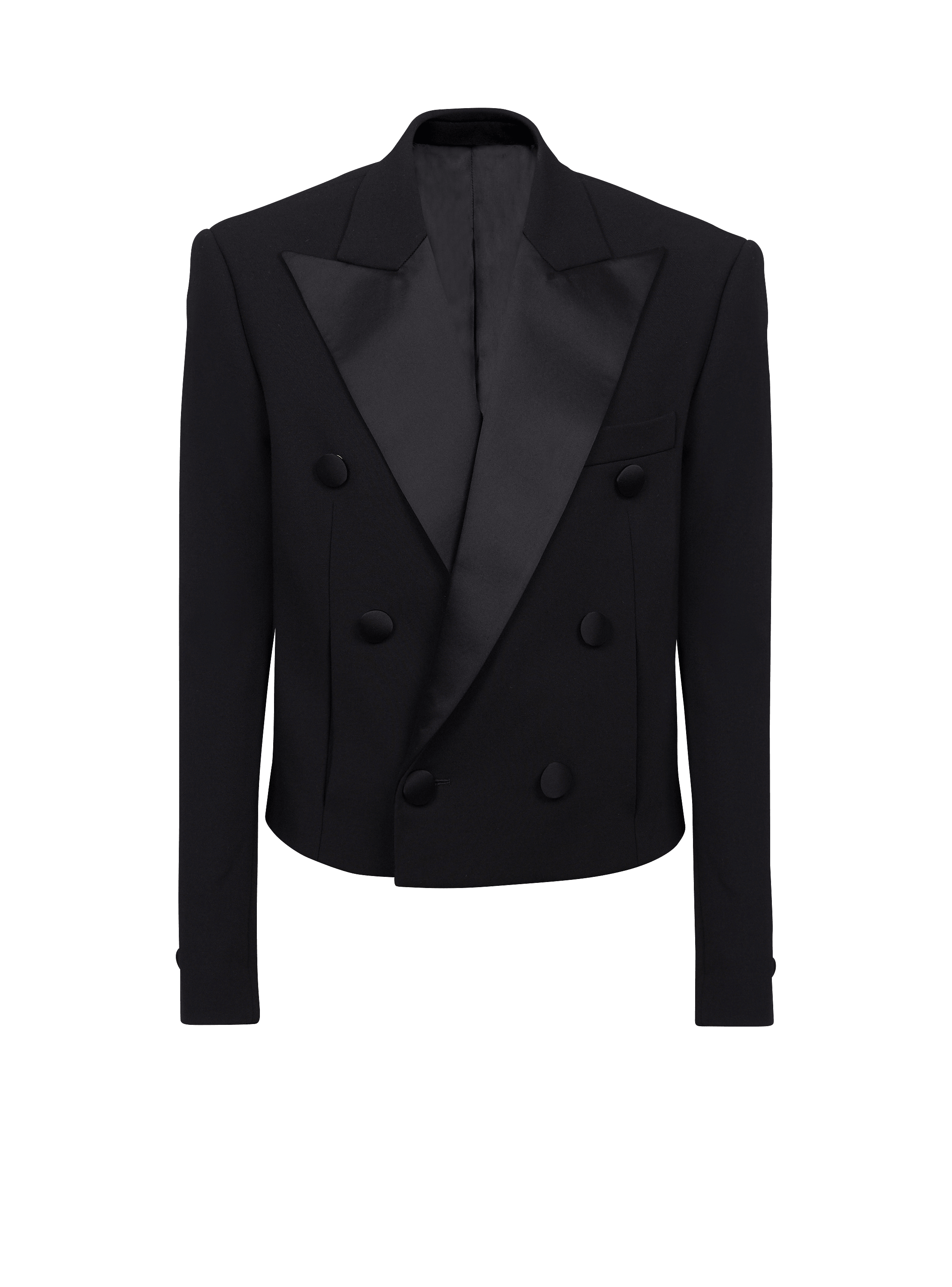 Cropped double crepe jacket