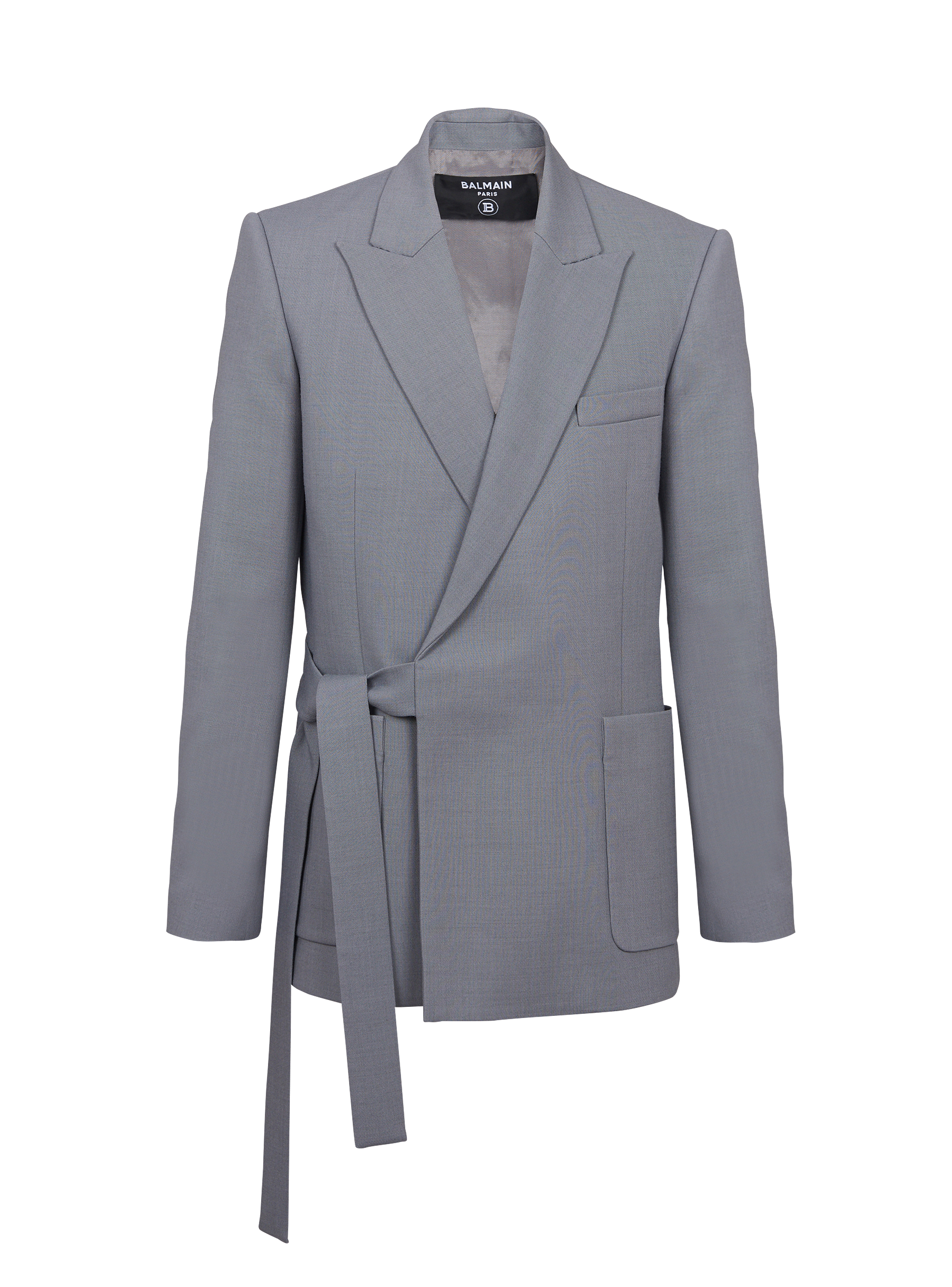 Asymmetrische Jacke mit Gürtel aus doppeltem Crêpe