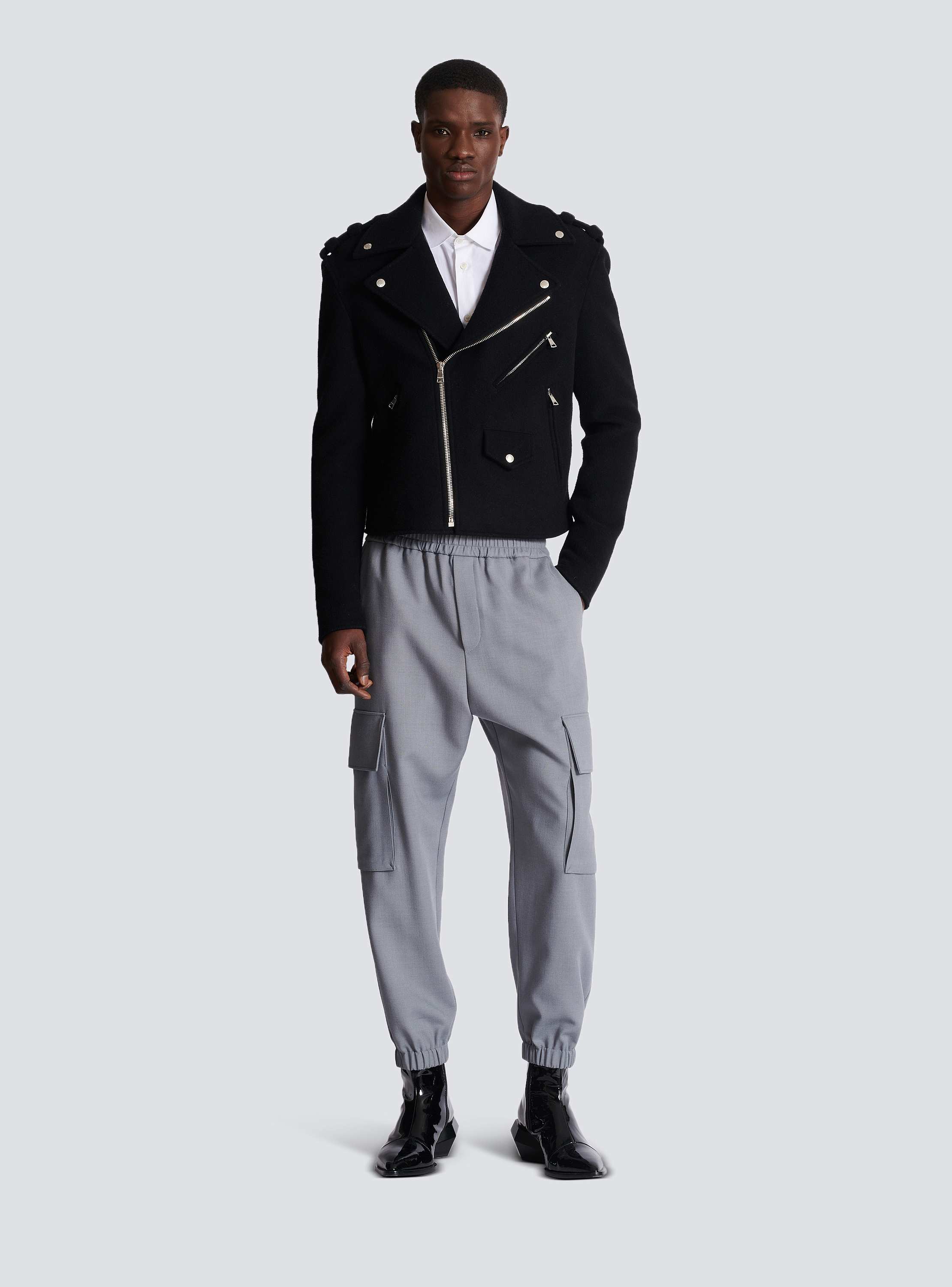 フェルテッドウール バイカージャケット - Men | BALMAIN